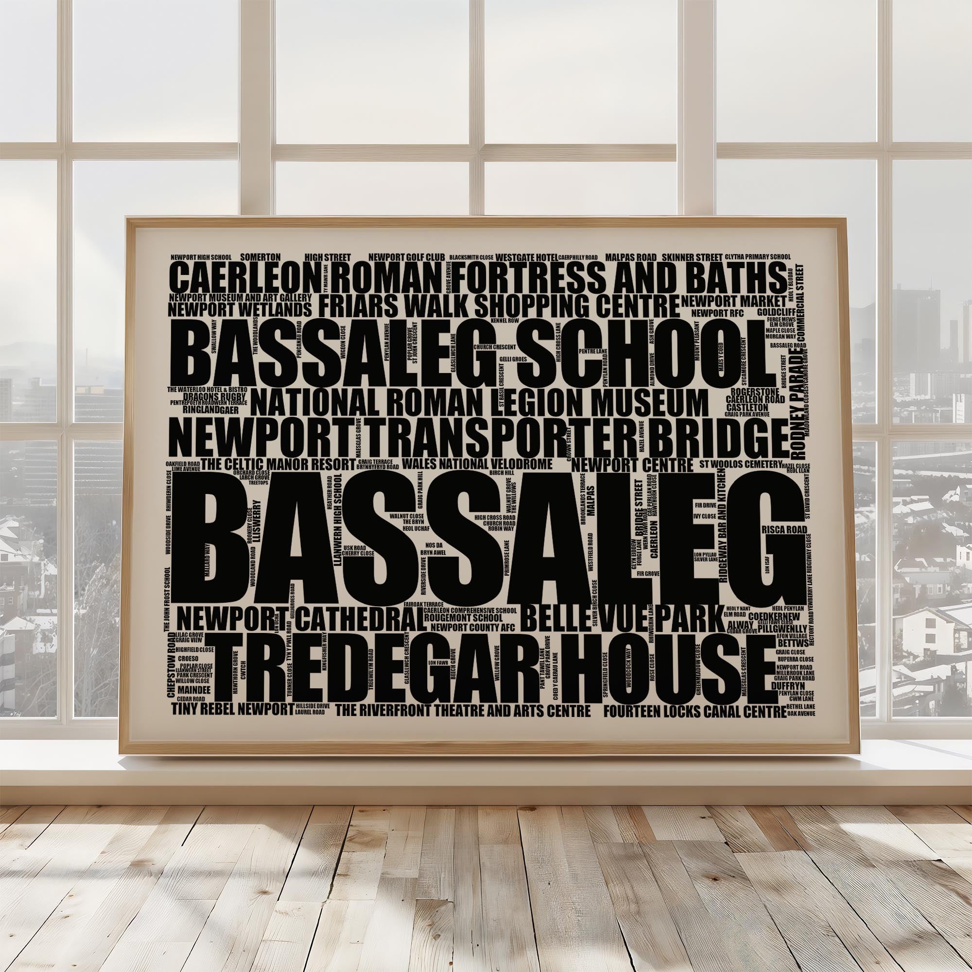 Bassaleg - Premium Typographic Word Cloud Prints, Posters & Gifts