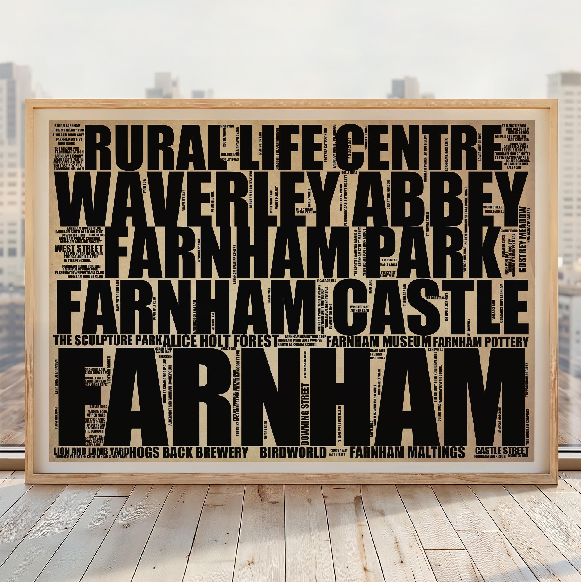 Farnham - Premium Typographic Word Cloud Prints, Posters & Gifts