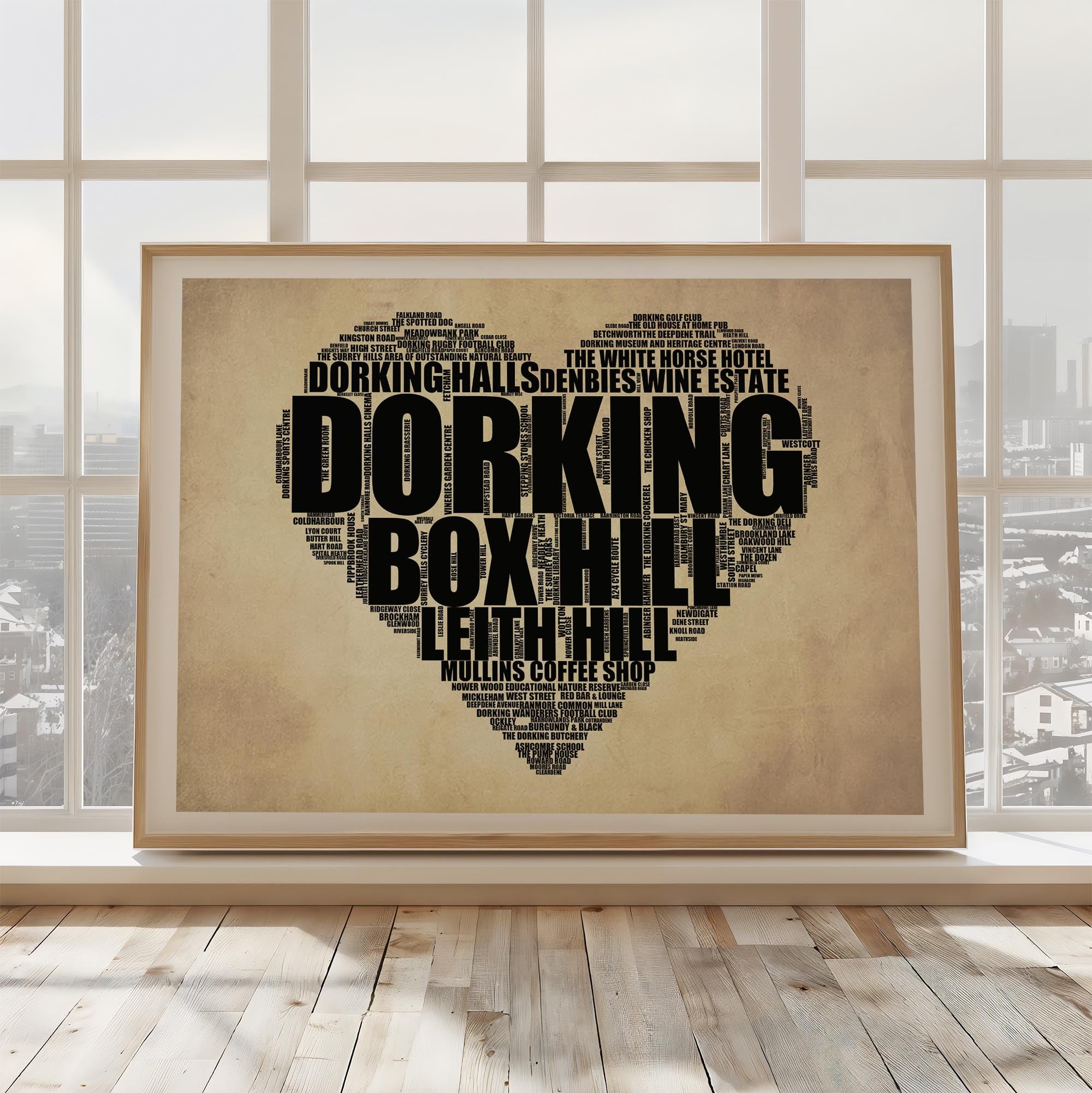 Dorking - Premium Typographic Word Cloud Prints, Posters & Gifts