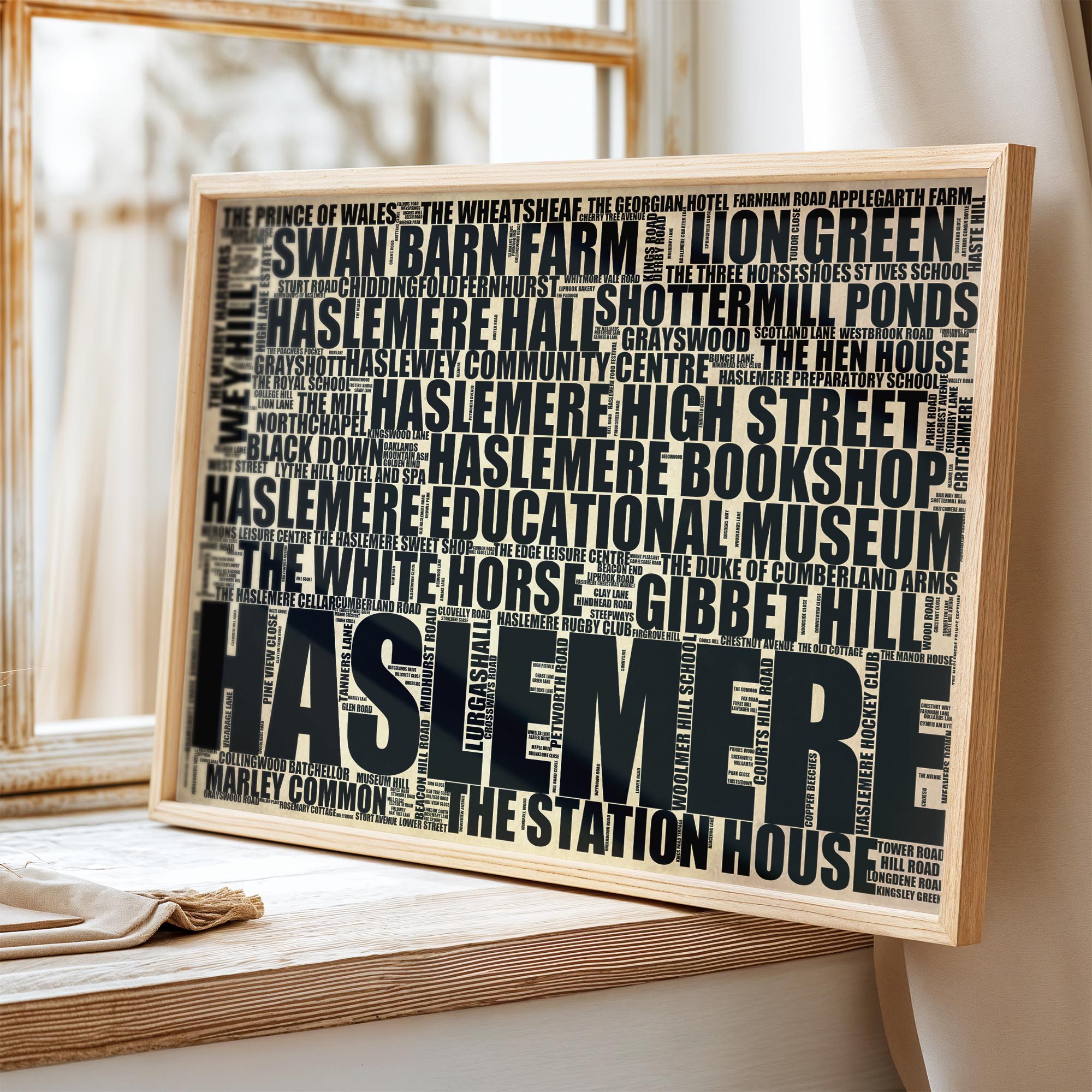 Haslemere - Premium Typographic Word Cloud Prints, Posters & Gifts