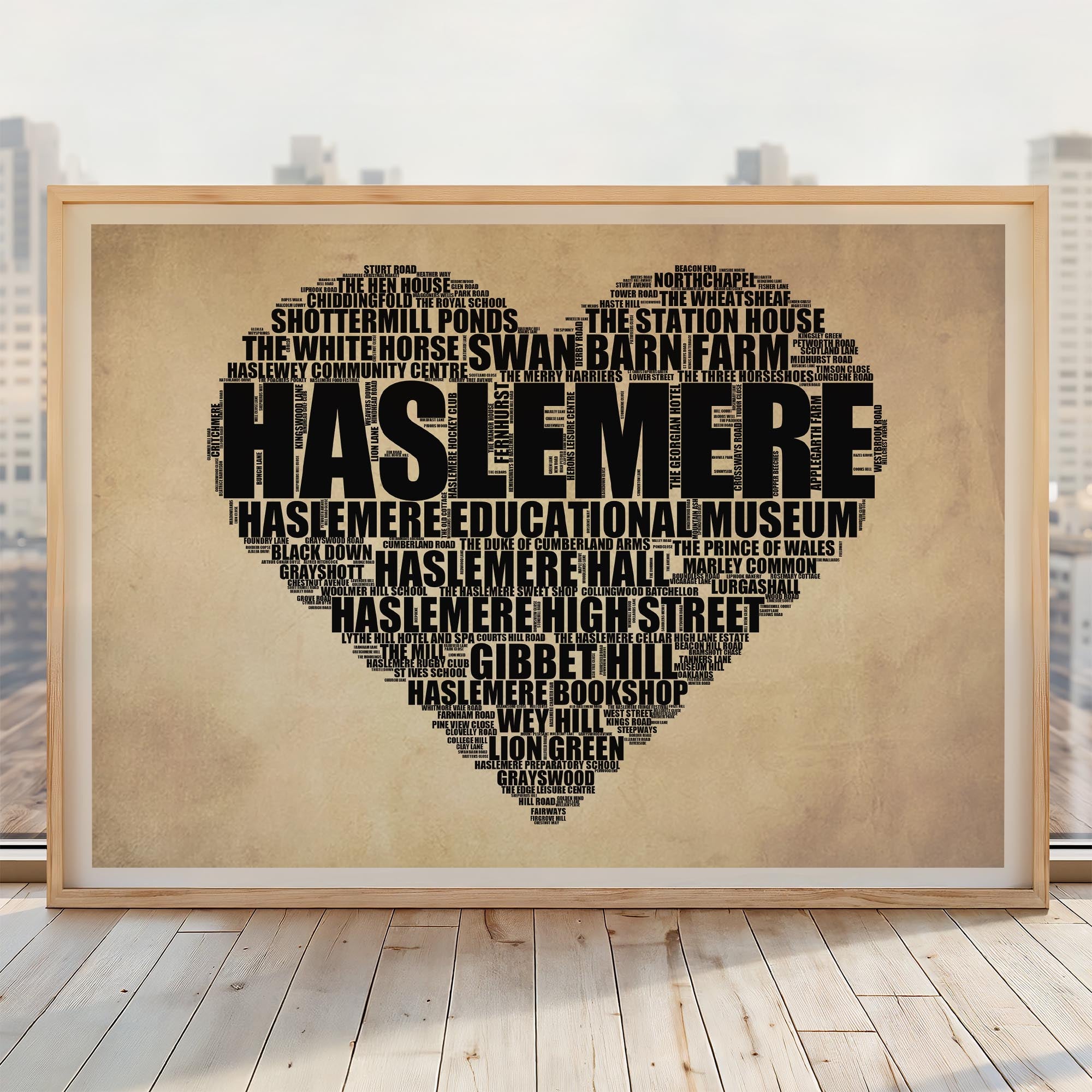 Haslemere - Premium Typographic Word Cloud Prints, Posters & Gifts