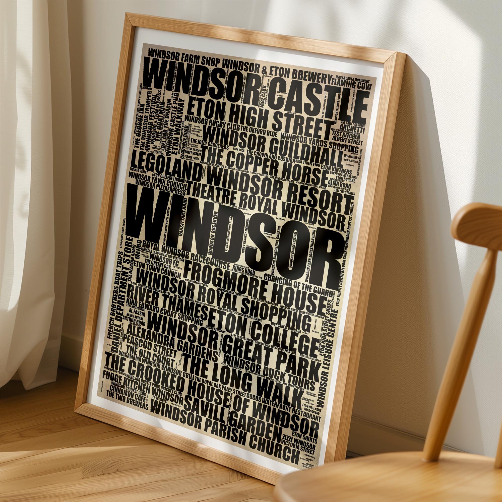 Windsor - Premium Typographic Word Cloud Prints, Posters & Gifts