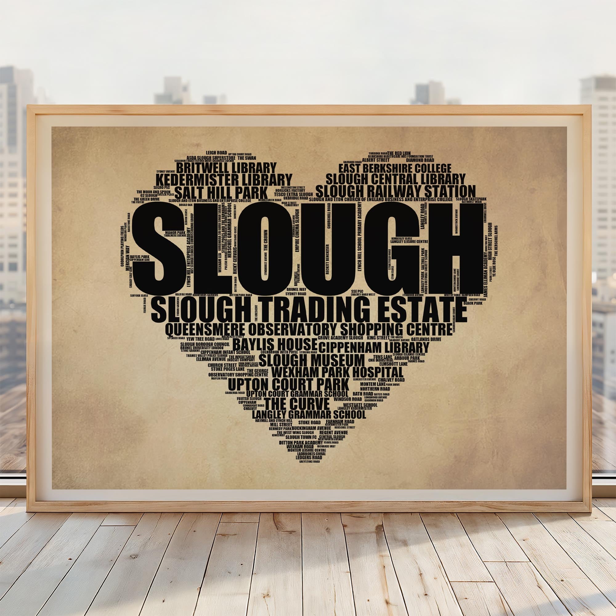 Slough - Premium Typographic Word Cloud Prints, Posters & Gifts