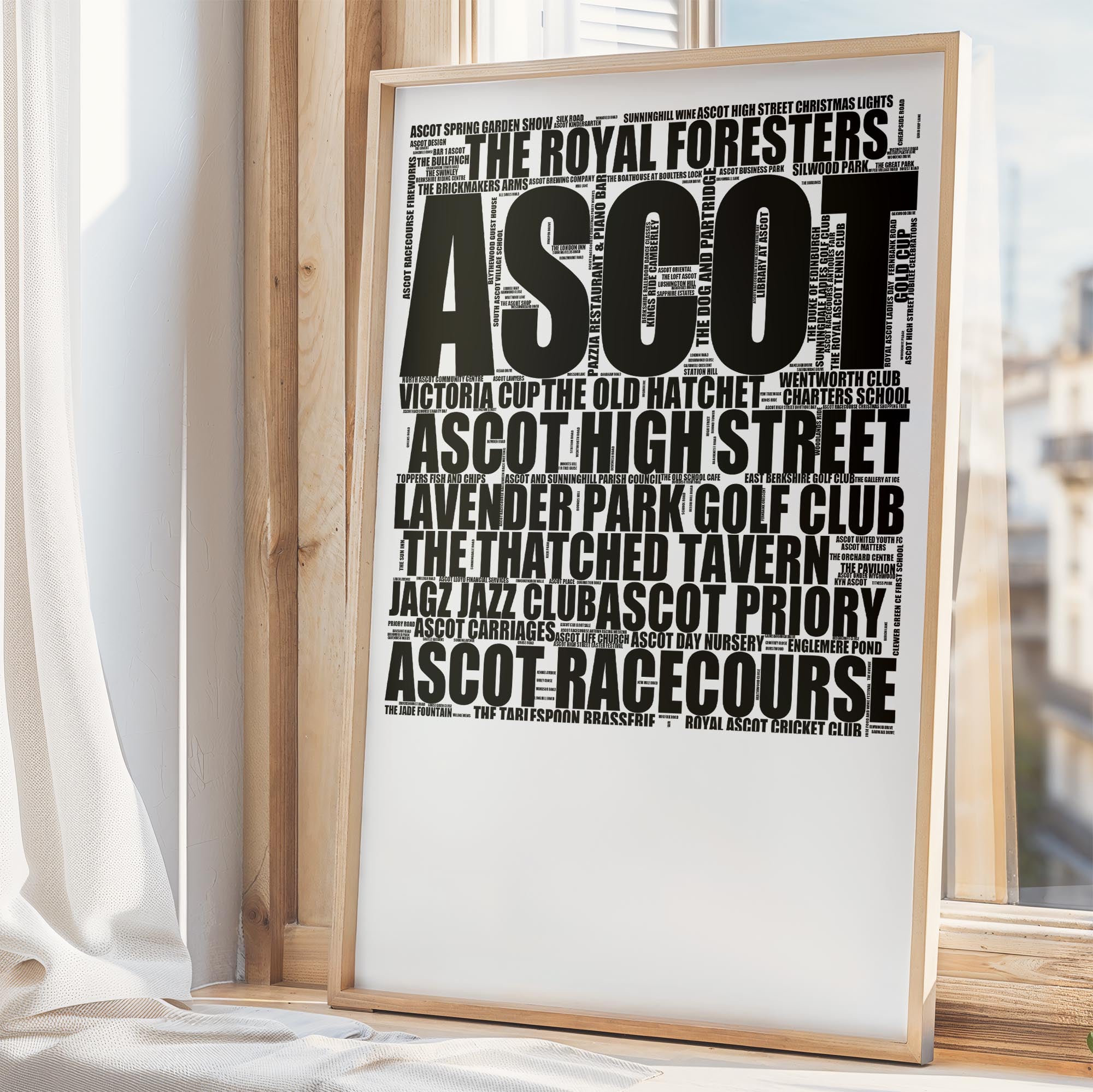 Ascot - Premium Typographic Word Cloud Prints, Posters & Gifts