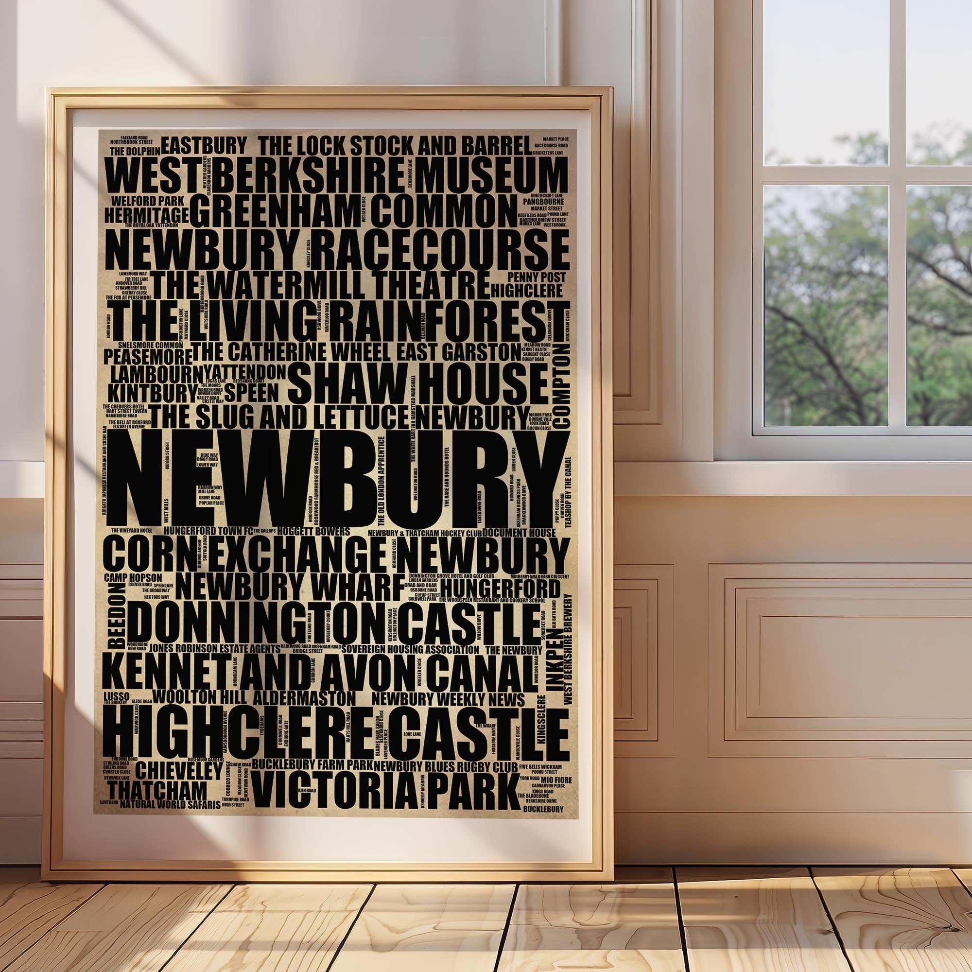 Newbury - Premium Typographic Word Cloud Prints, Posters & Gifts