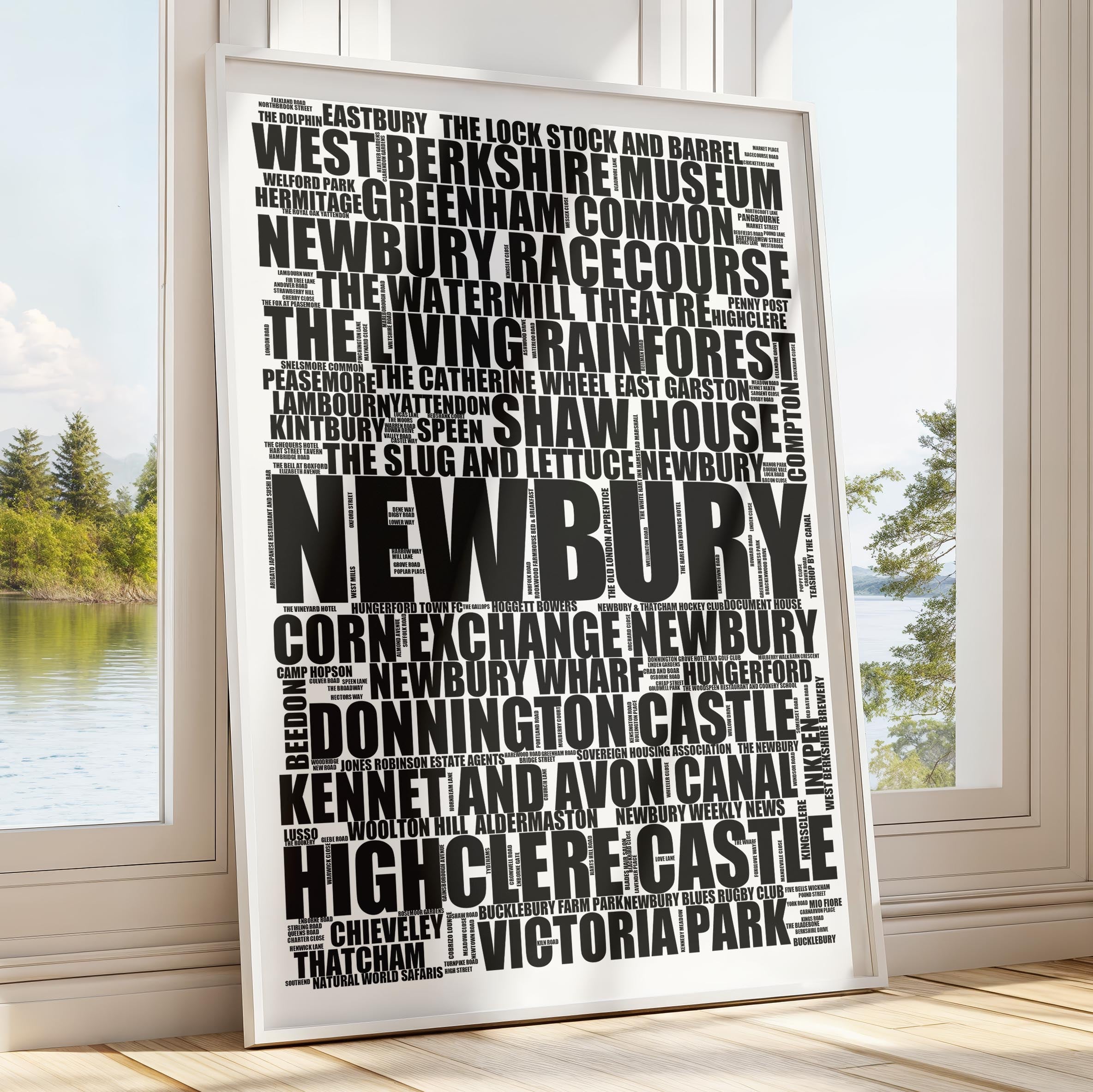 Newbury - Premium Typographic Word Cloud Prints, Posters & Gifts