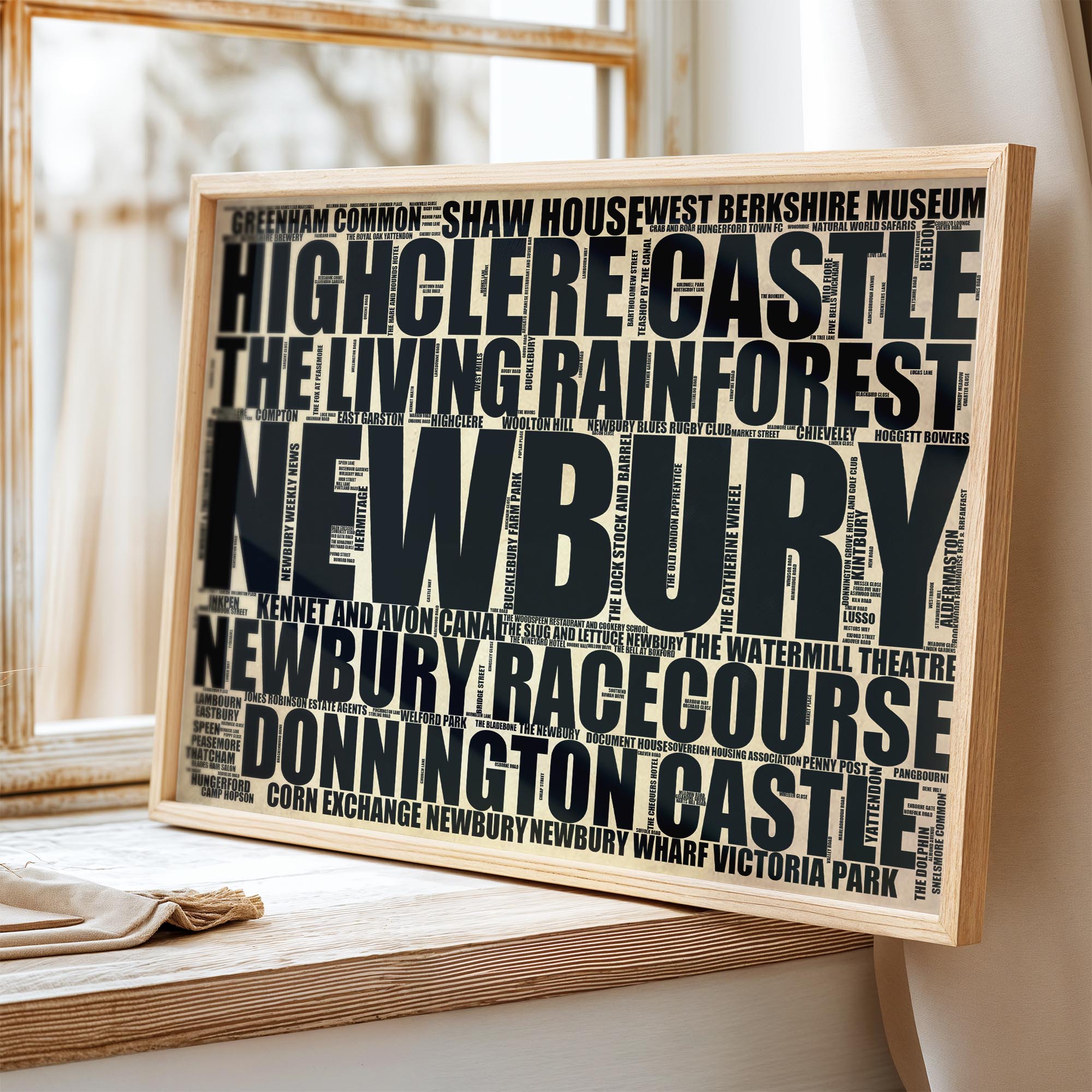 Newbury - Premium Typographic Word Cloud Prints, Posters & Gifts