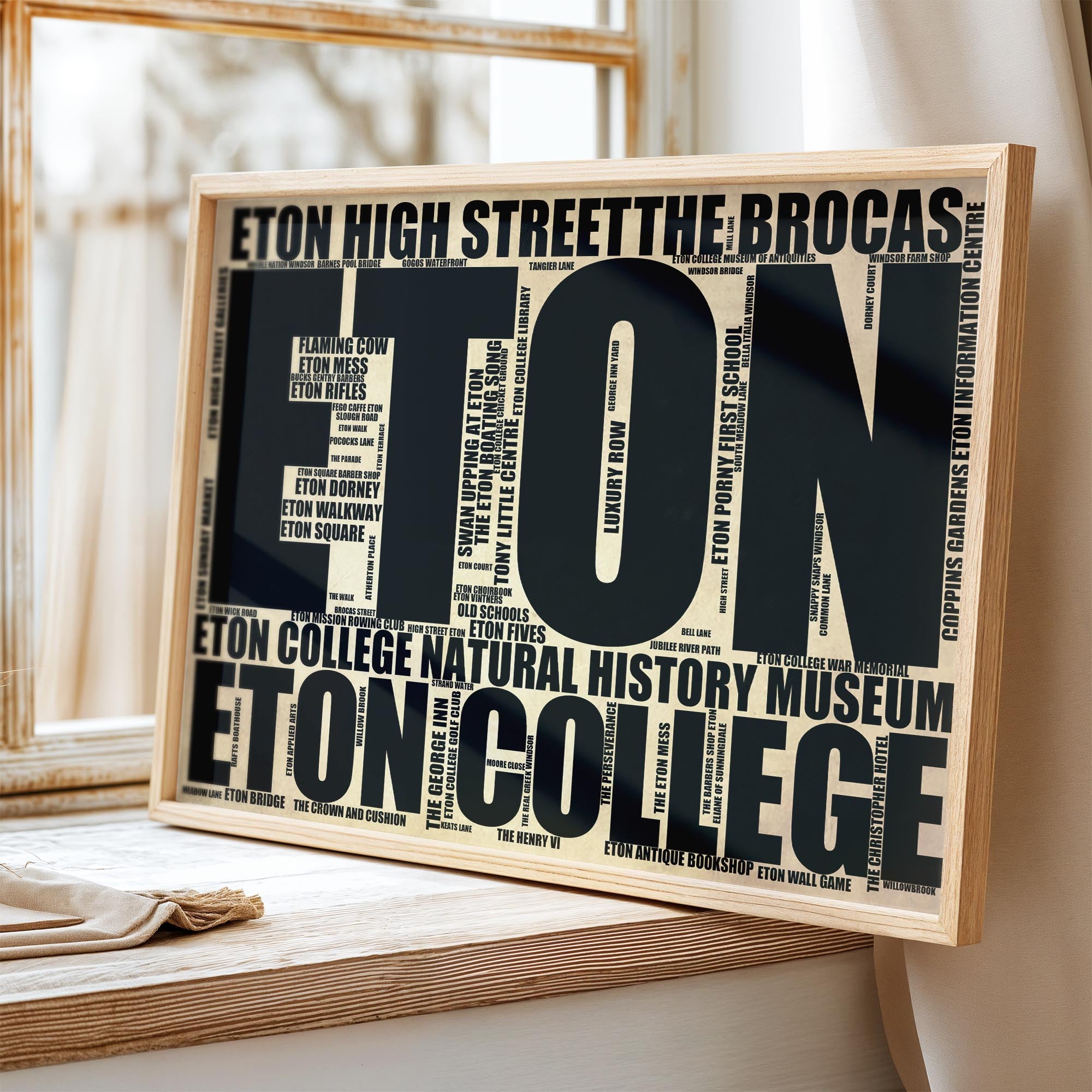 Eton - Premium Typographic Word Cloud Prints, Posters & Gifts
