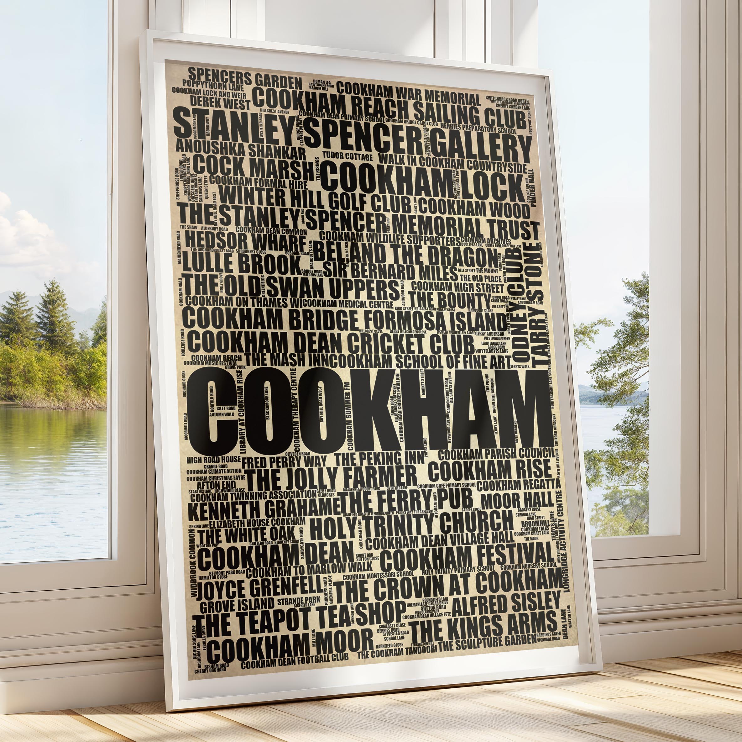 Cookham - Premium Typographic Word Cloud Prints, Posters & Gifts