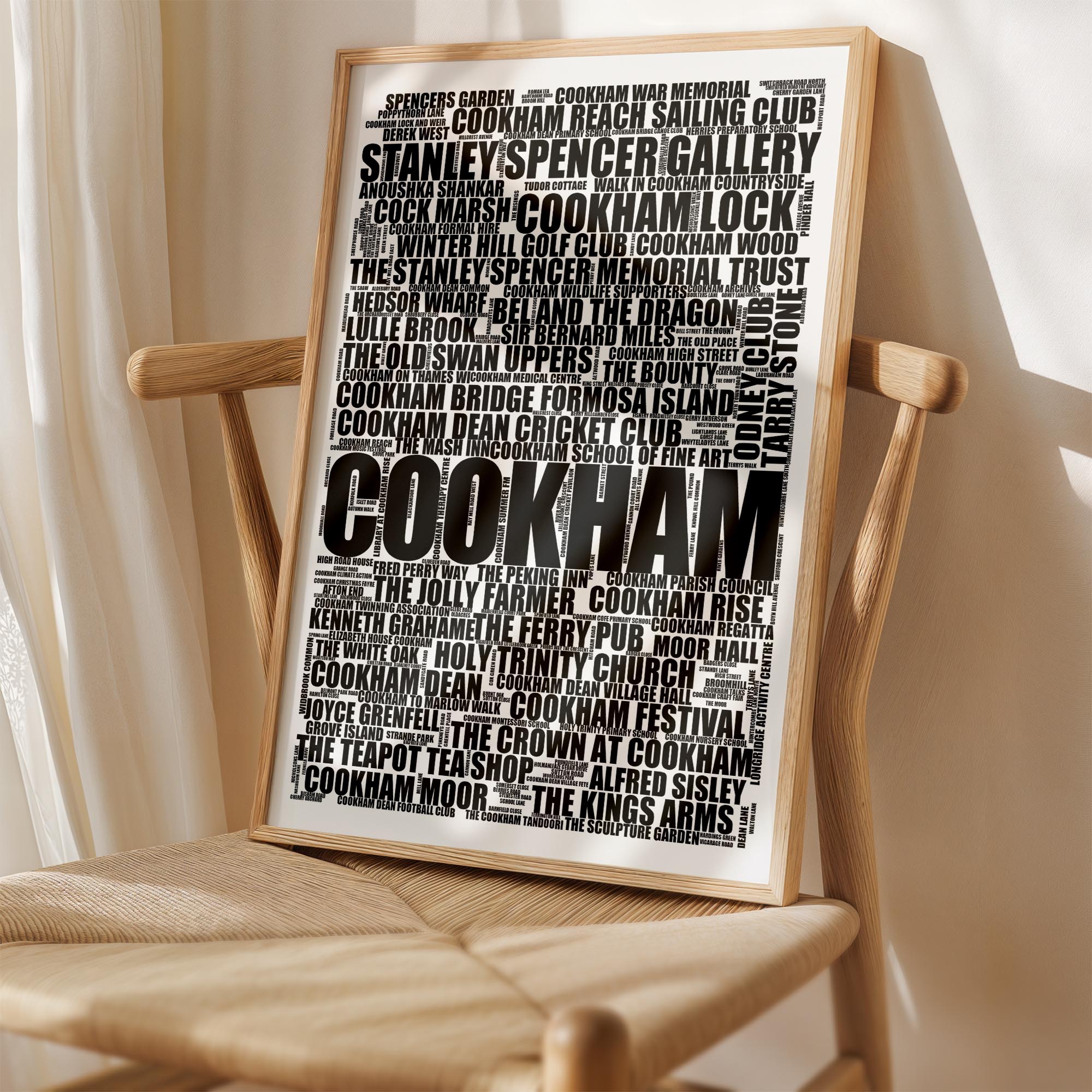 Cookham - Premium Typographic Word Cloud Prints, Posters & Gifts