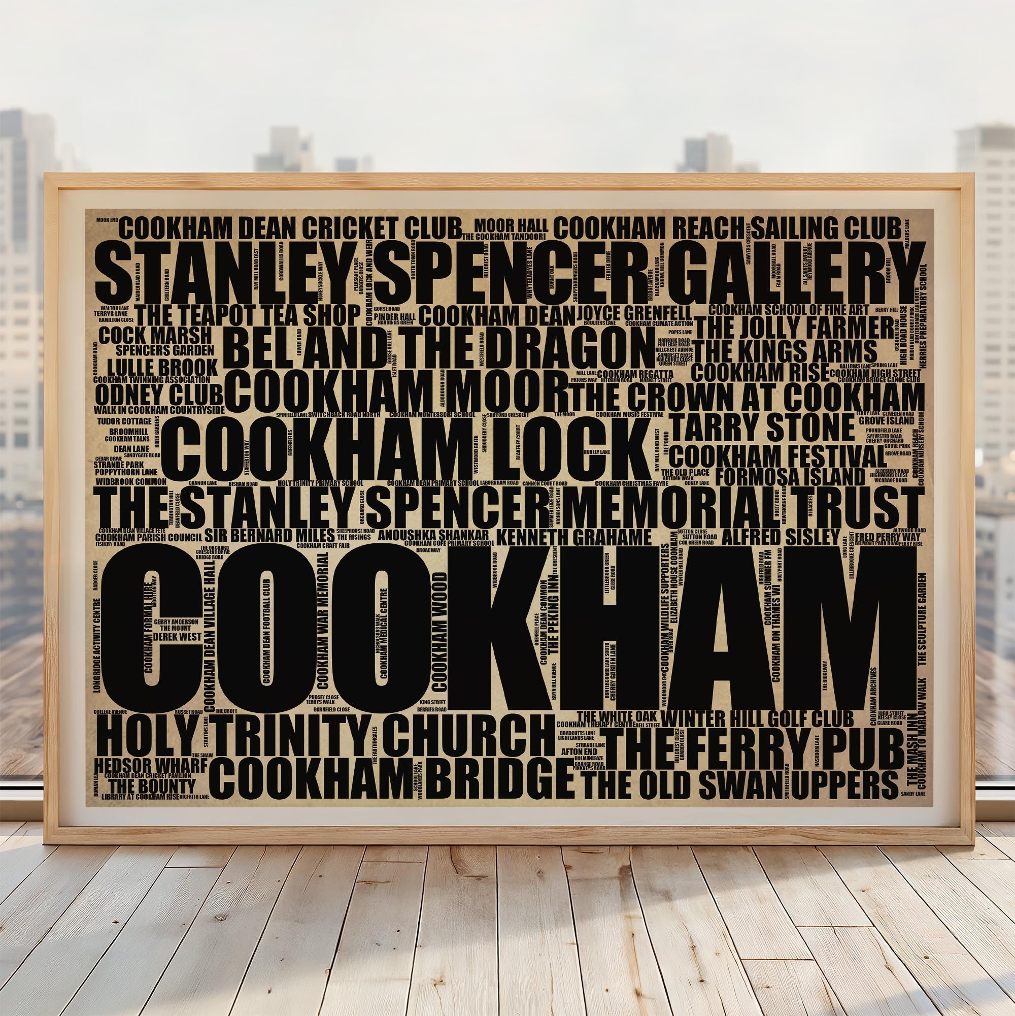 Cookham - Premium Typographic Word Cloud Prints, Posters & Gifts