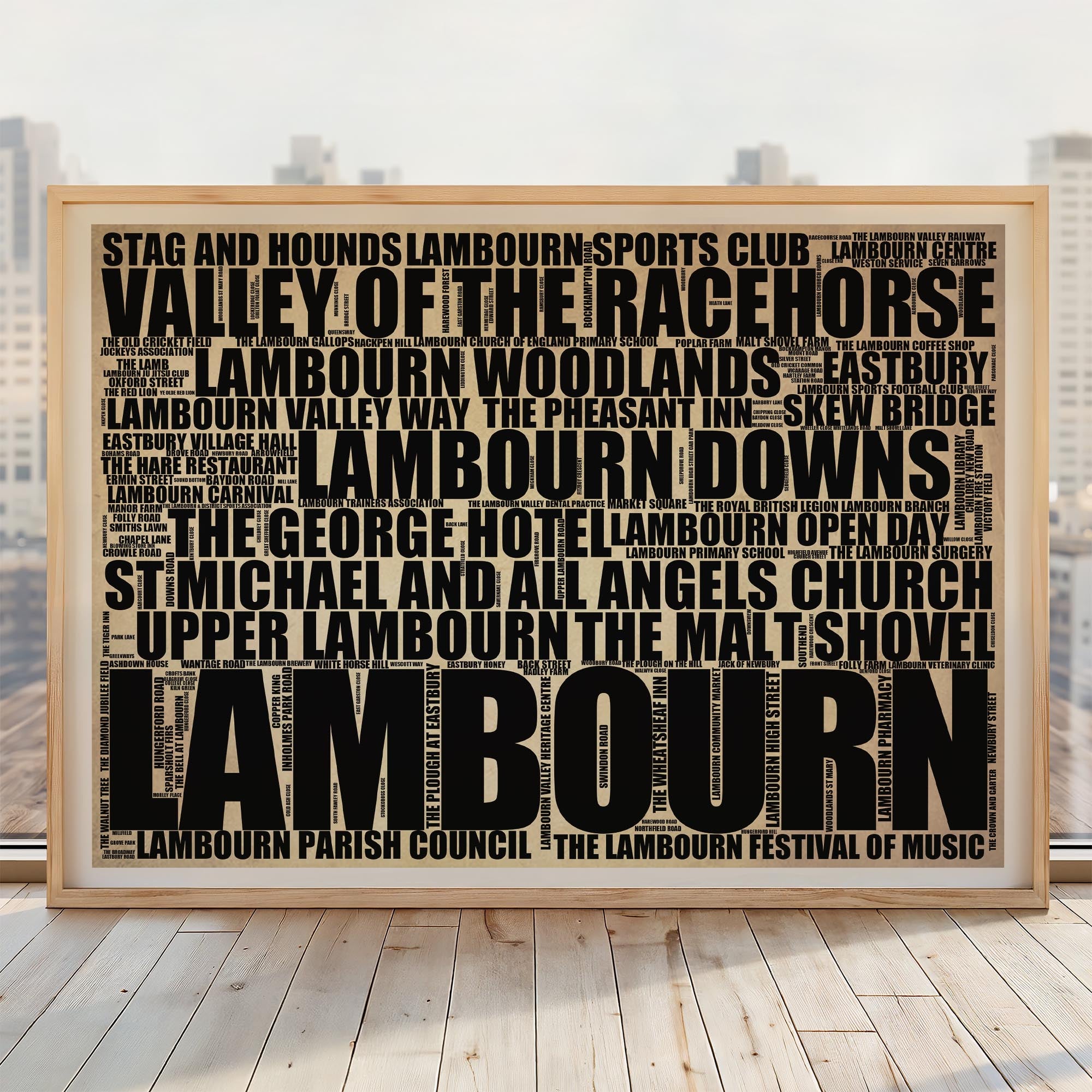 Lambourn - Premium Typographic Word Cloud Prints, Posters & Gifts