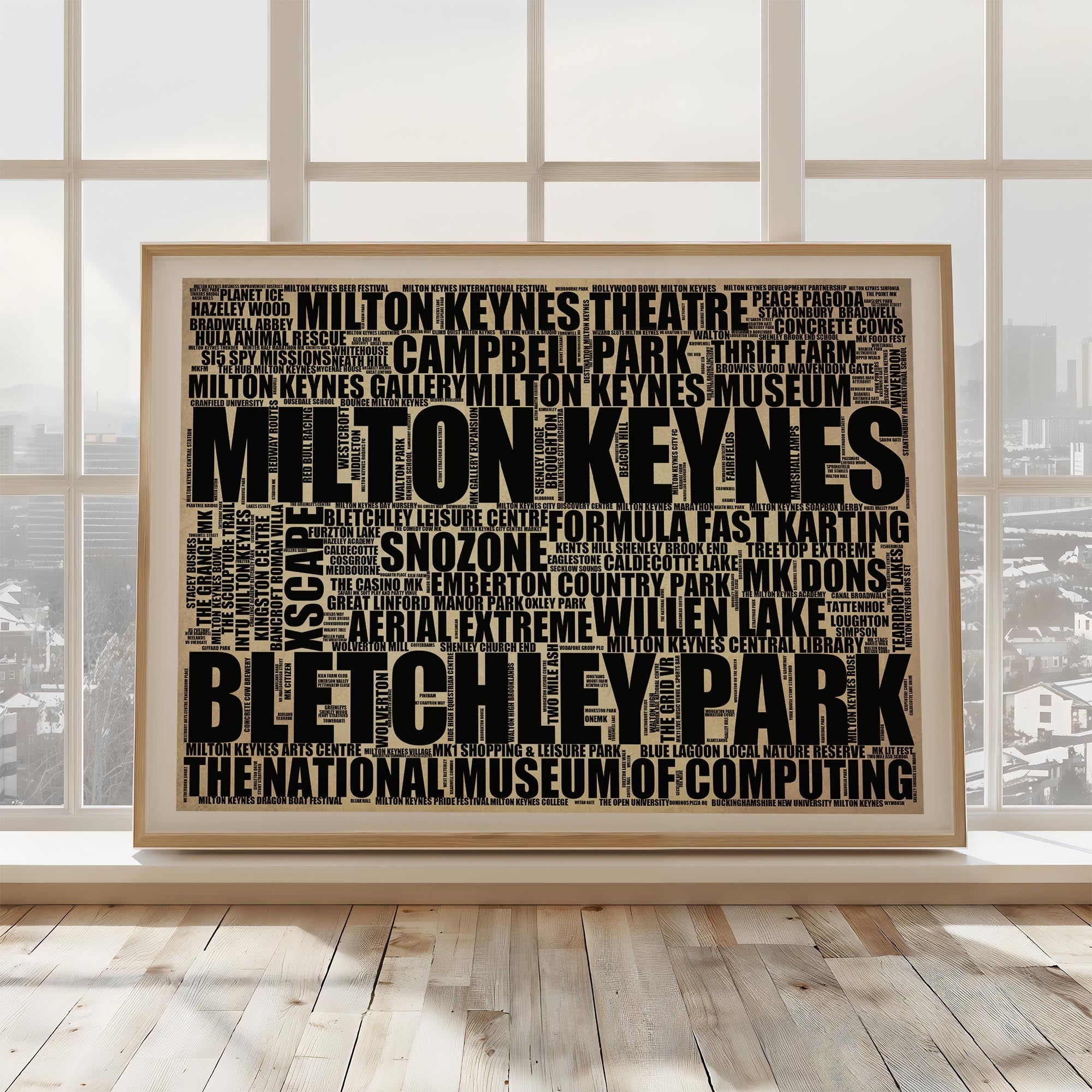 Milton Keynes - Premium Typographic Word Cloud Prints, Posters & Gifts