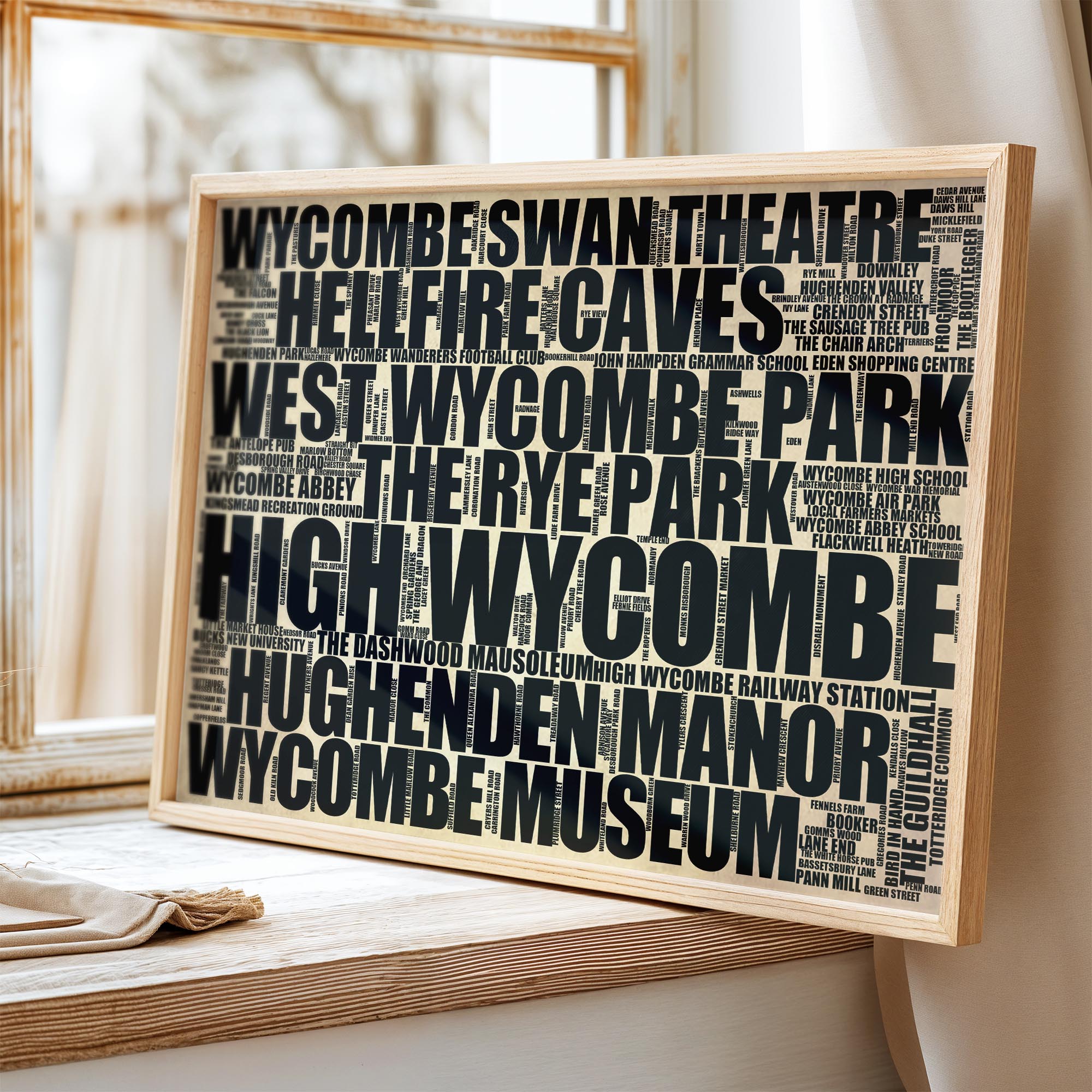 High Wycombe - Premium Typographic Word Cloud Prints, Posters & Gifts