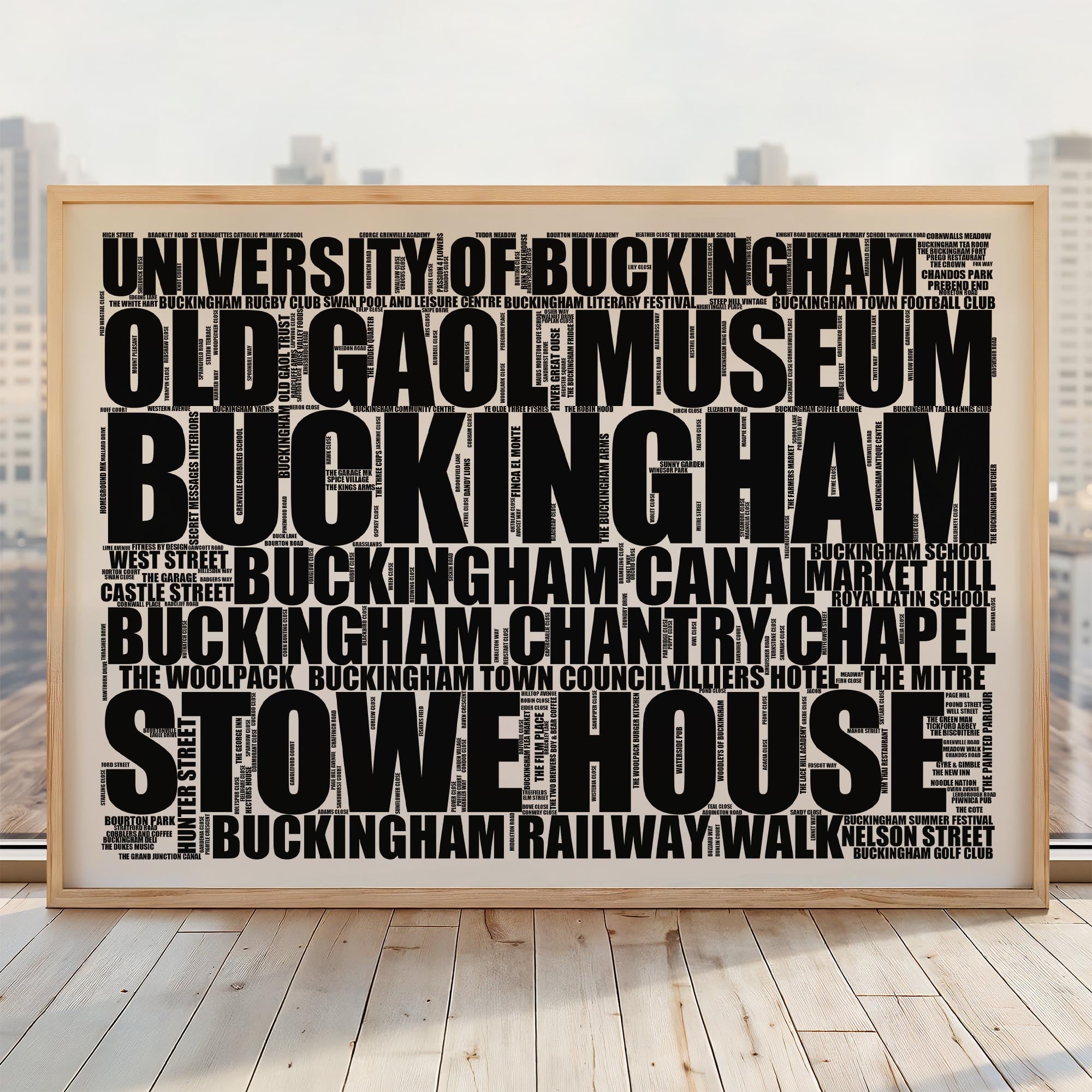 Buckingham - Premium Typographic Word Cloud Prints, Posters & Gifts