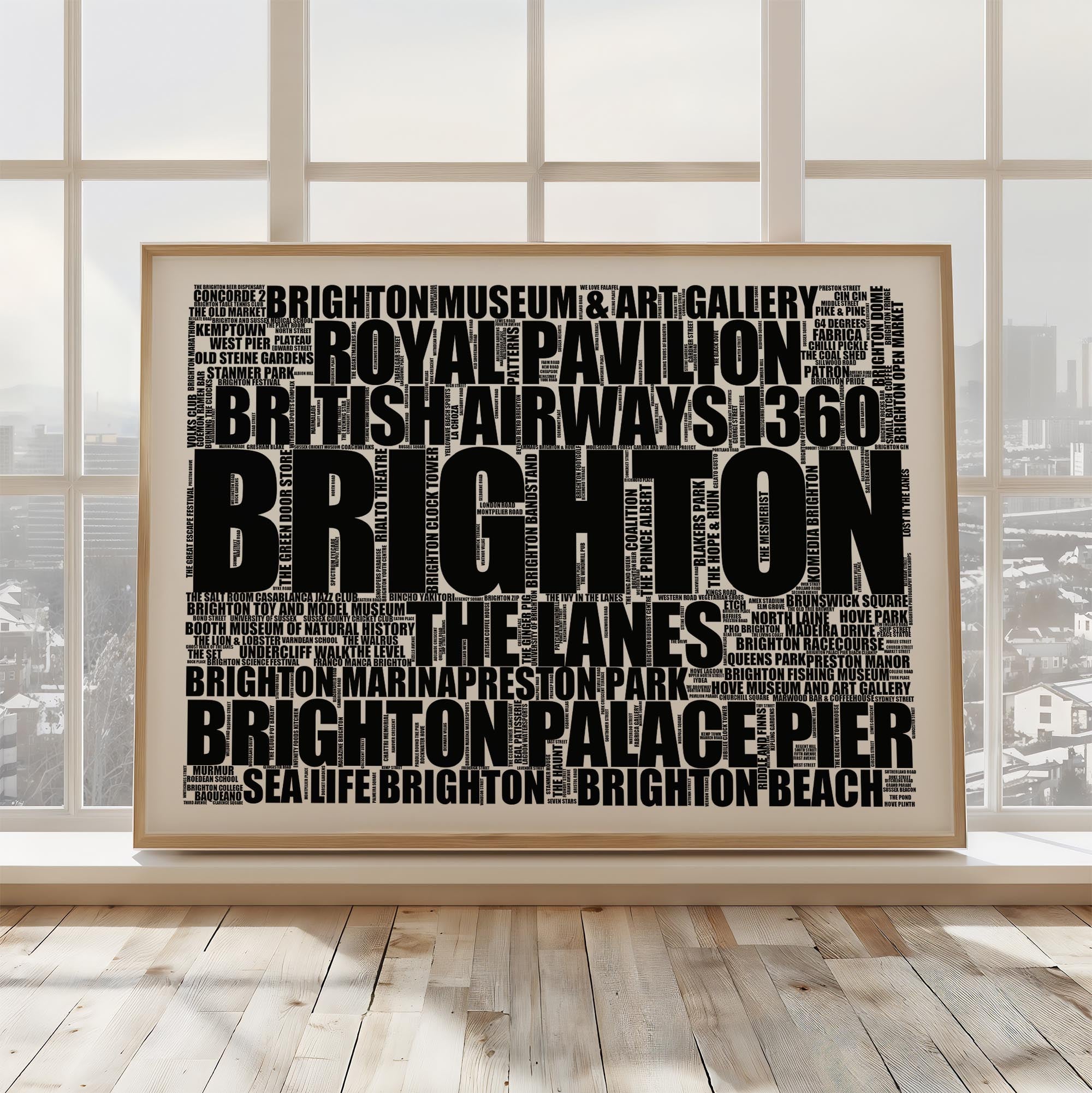 Brighton - Premium Typographic Word Cloud Prints, Posters & Gifts