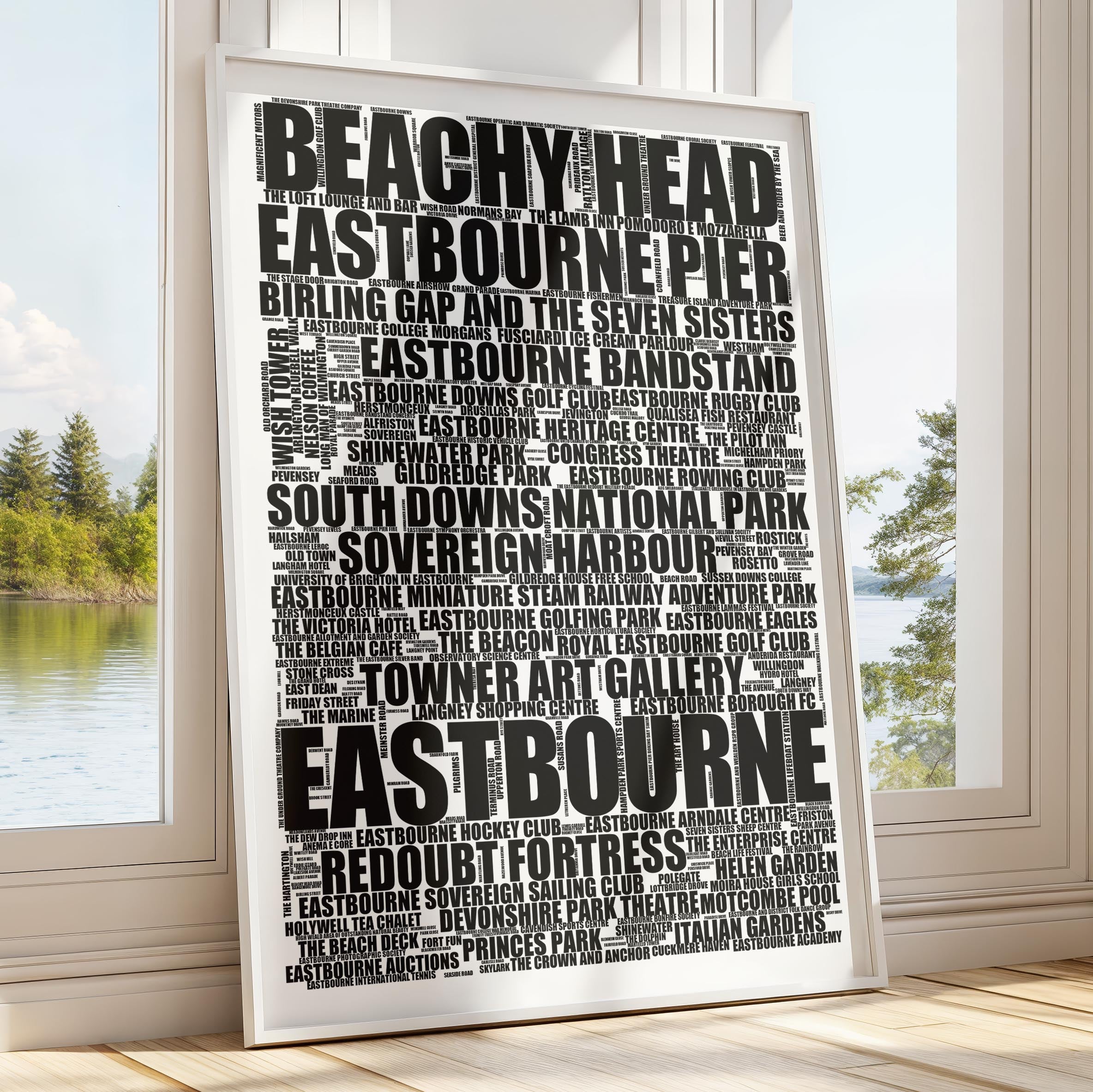 Eastbourne - Premium Typographic Word Cloud Prints, Posters & Gifts