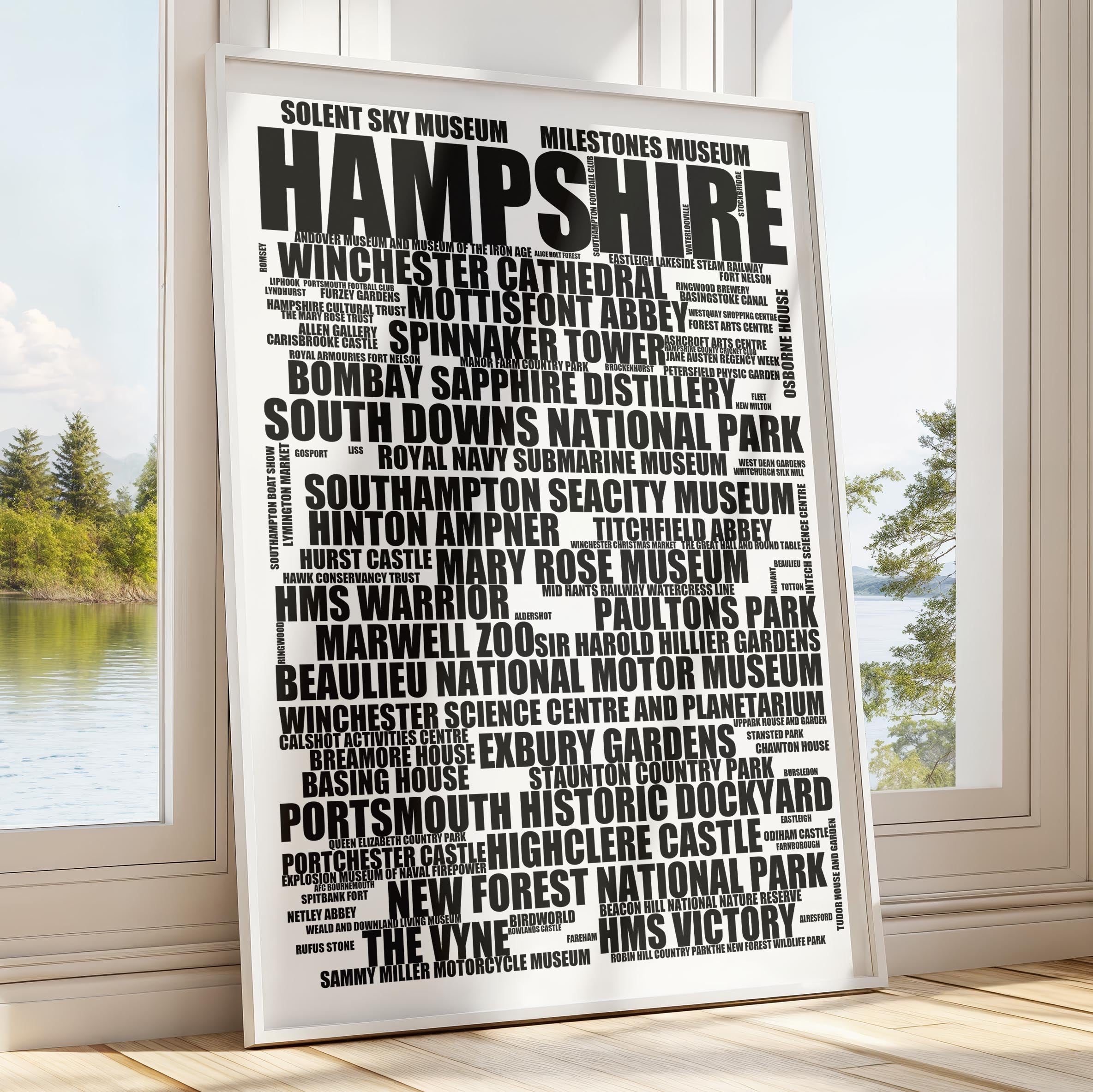 Hampshire - Premium Typographic Word Cloud Prints, Posters & Gifts