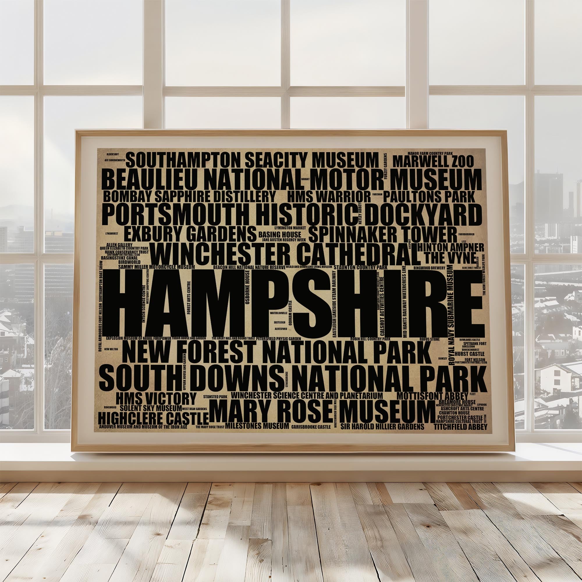 Hampshire - Premium Typographic Word Cloud Prints, Posters & Gifts