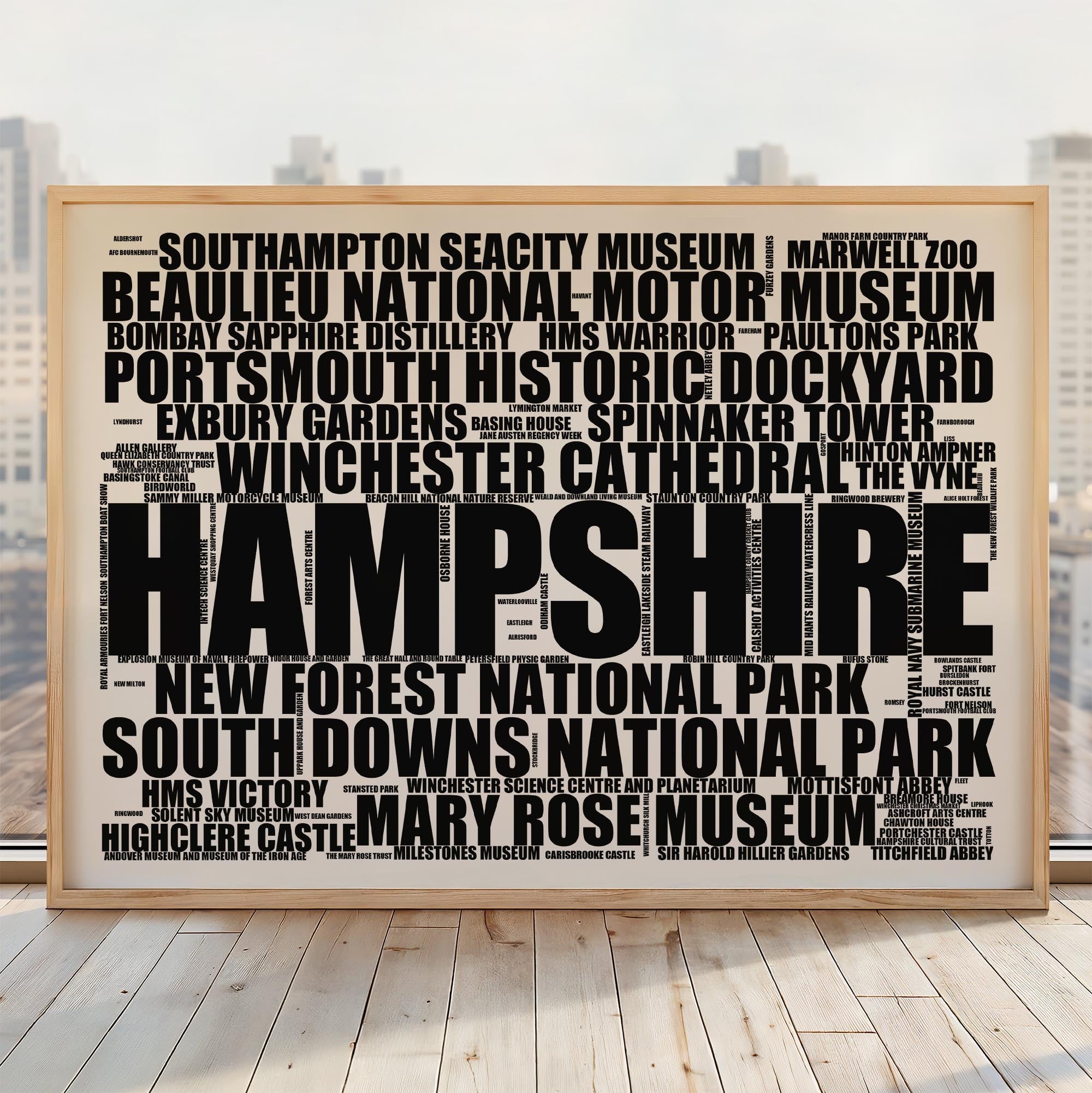 Hampshire - Premium Typographic Word Cloud Prints, Posters & Gifts