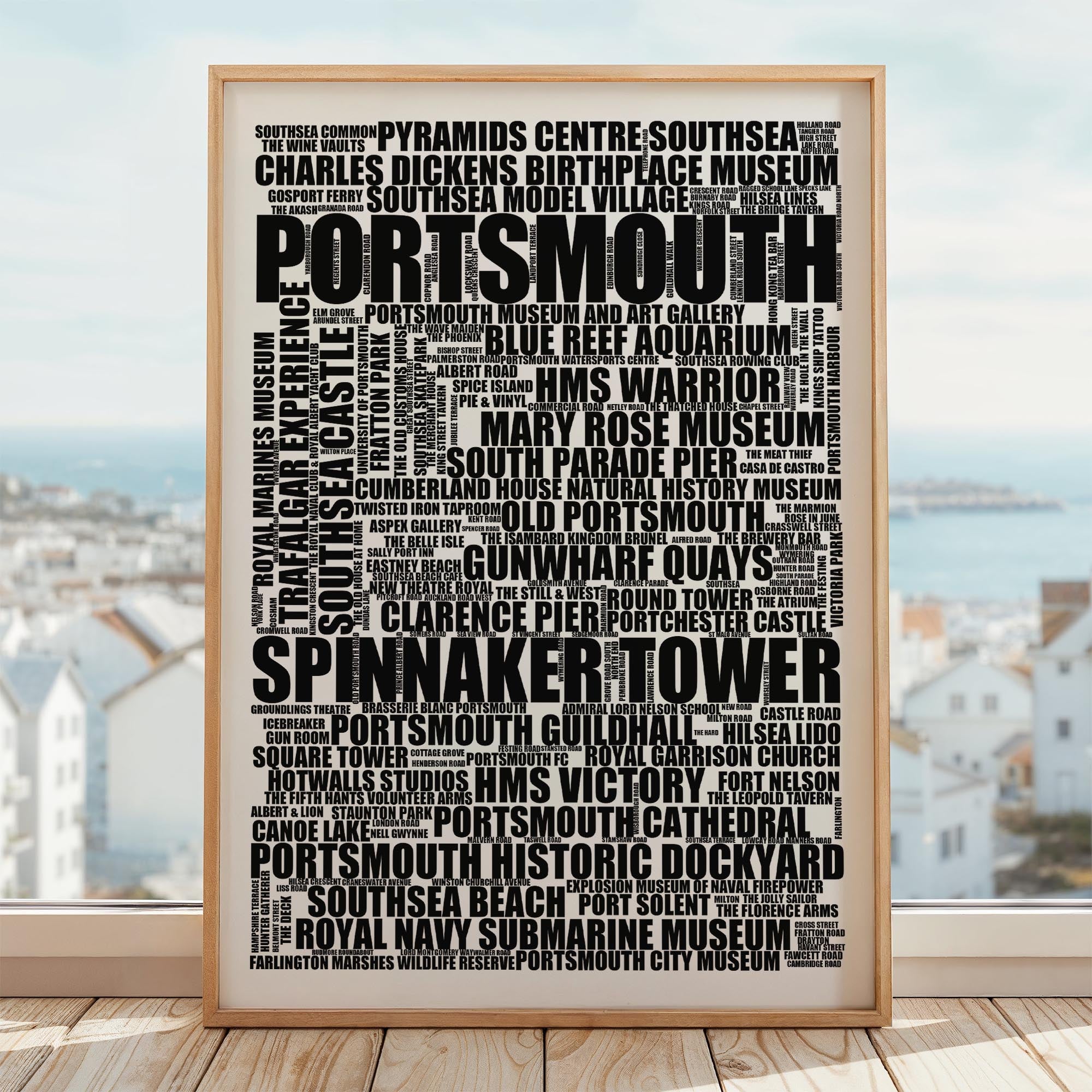 Portsmouth - Premium Typographic Word Cloud Prints, Posters & Gifts