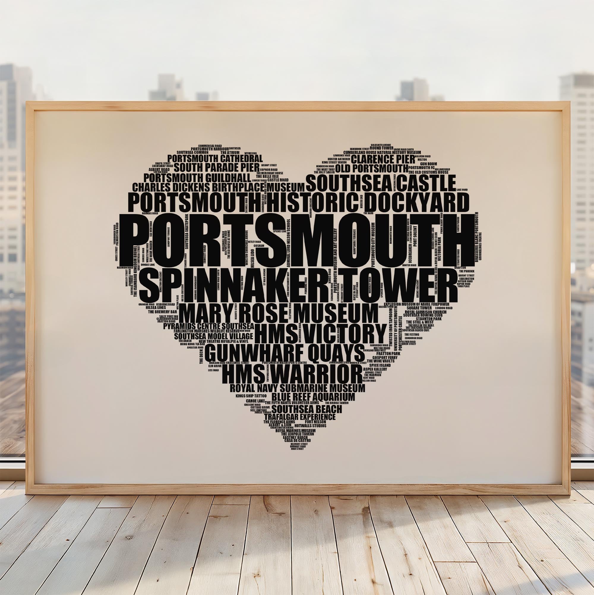 Portsmouth - Premium Typographic Word Cloud Prints, Posters & Gifts