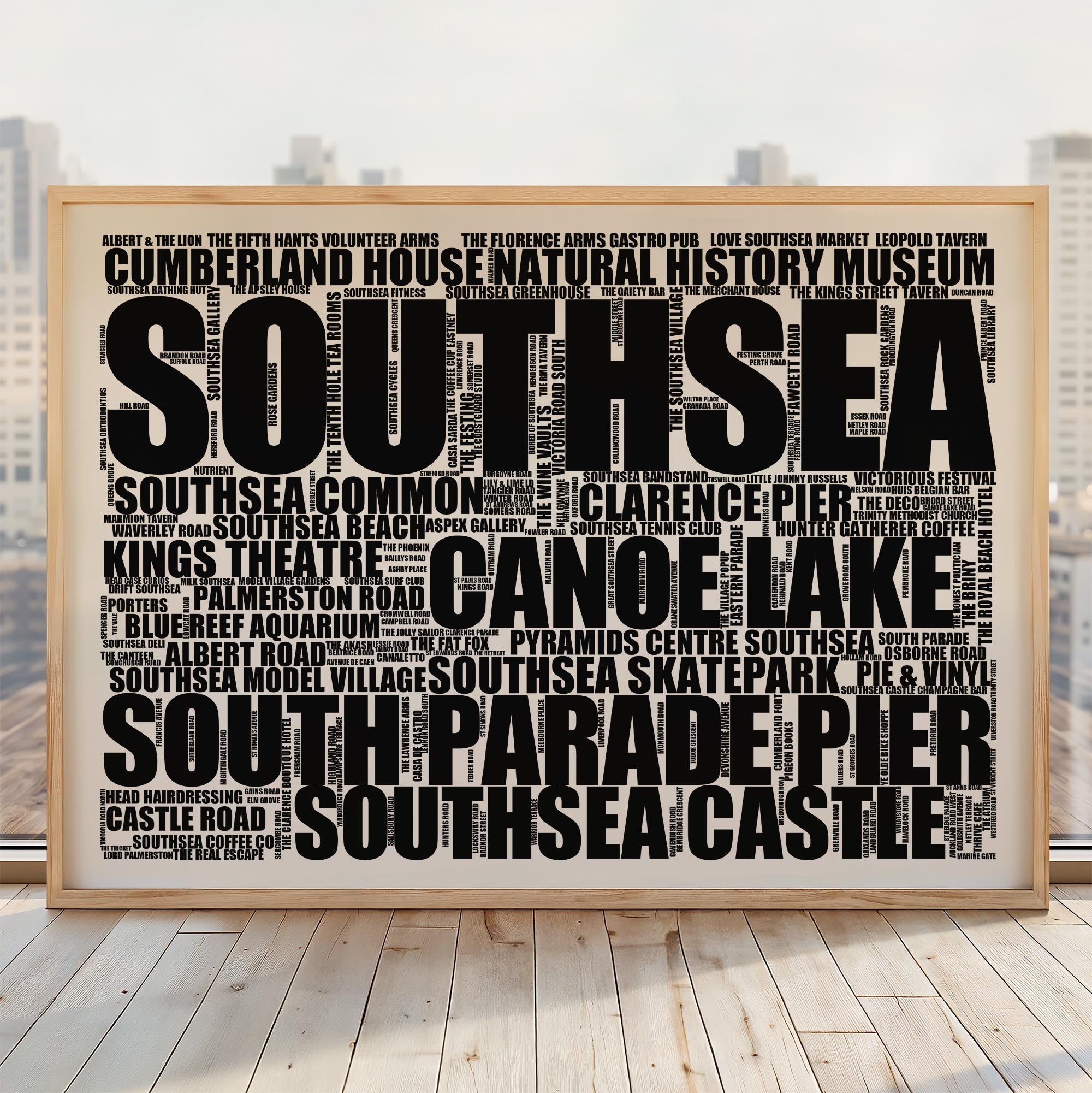 Southsea - Premium Typographic Word Cloud Prints, Posters & Gifts