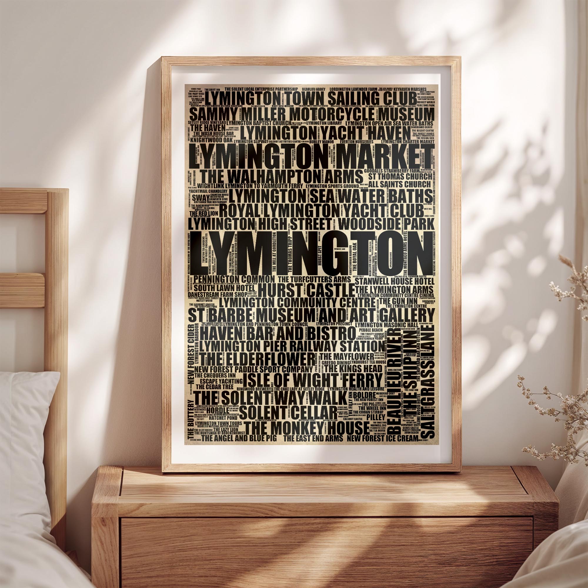 Lymington - Premium Typographic Word Cloud Prints, Posters & Gifts