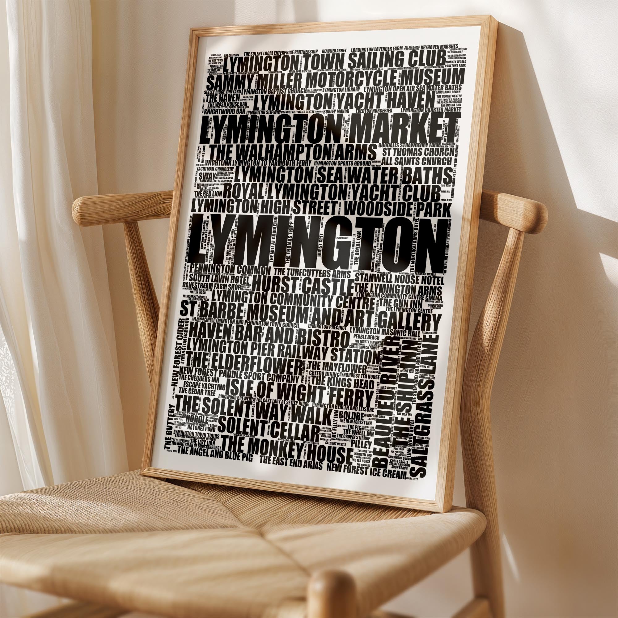 Lymington - Premium Typographic Word Cloud Prints, Posters & Gifts