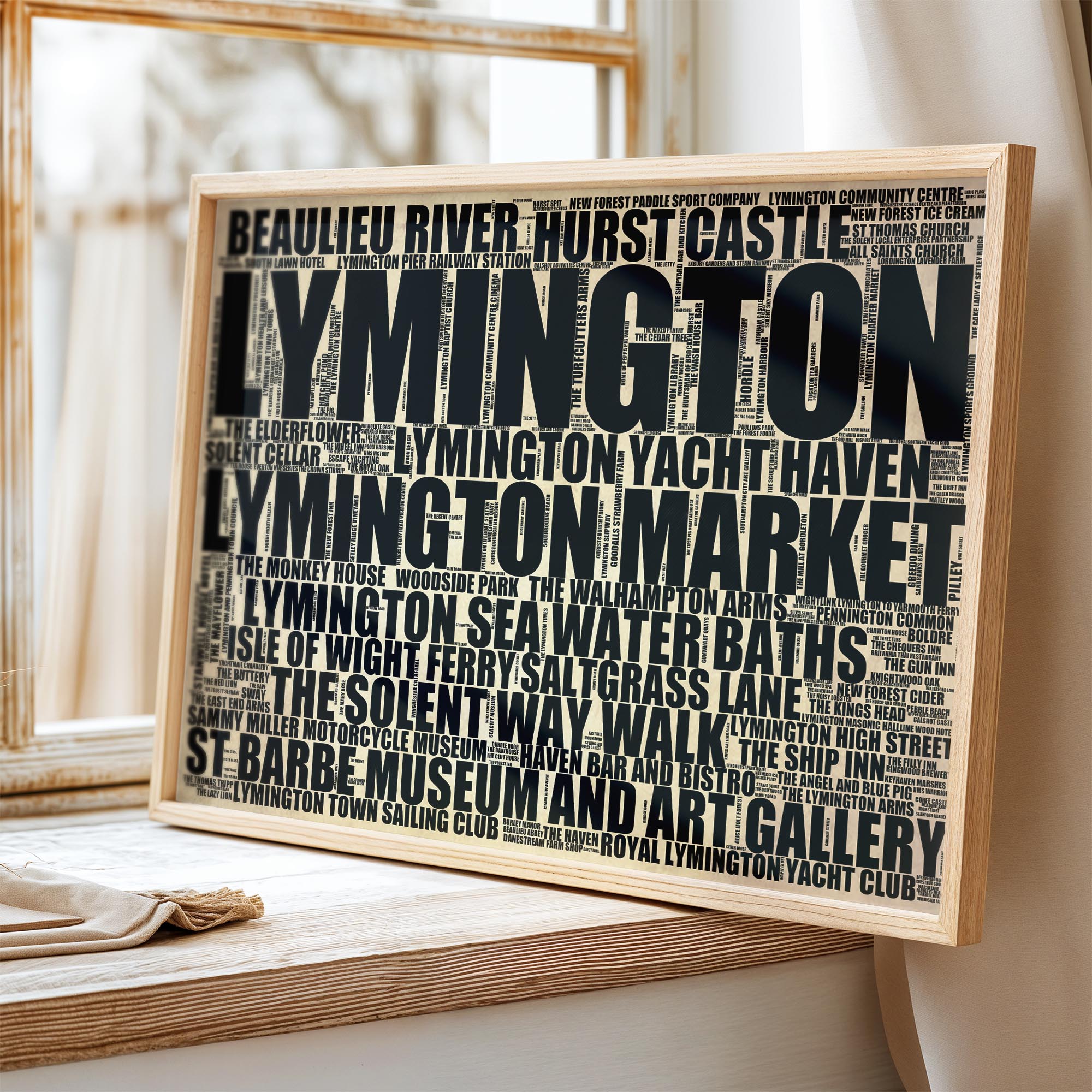 Lymington - Premium Typographic Word Cloud Prints, Posters & Gifts