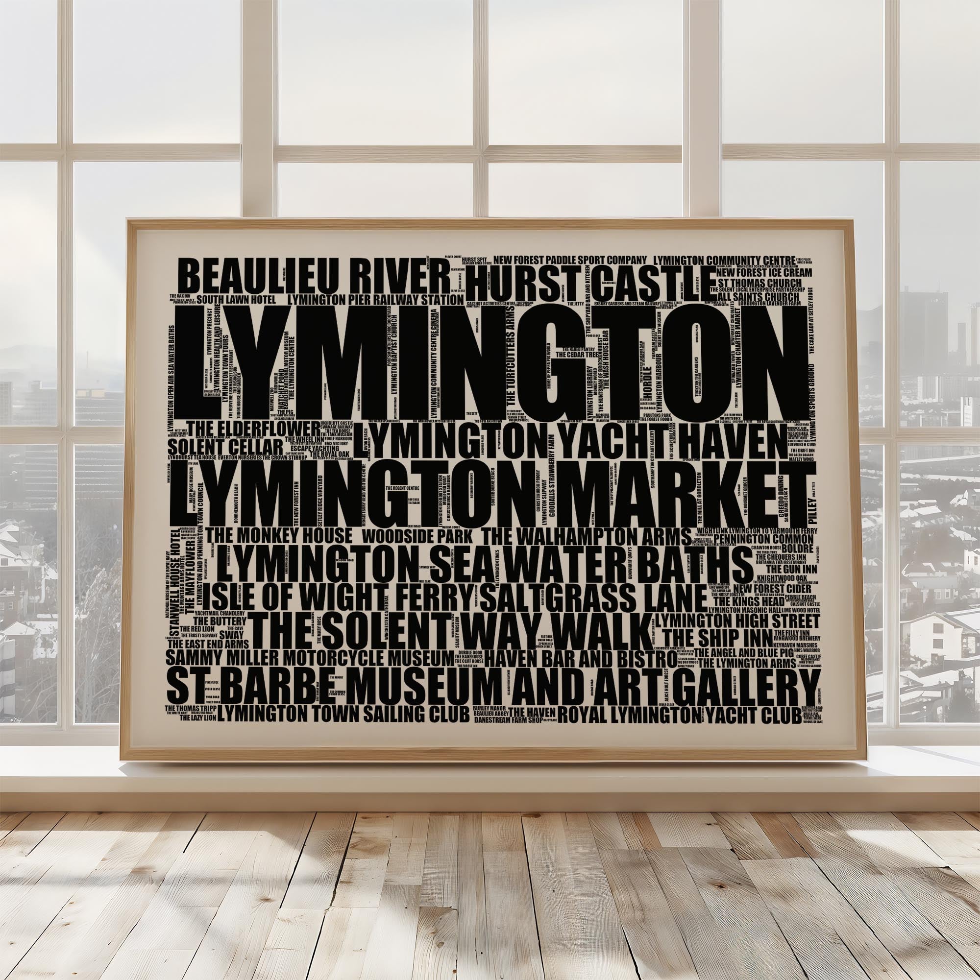 Lymington - Premium Typographic Word Cloud Prints, Posters & Gifts