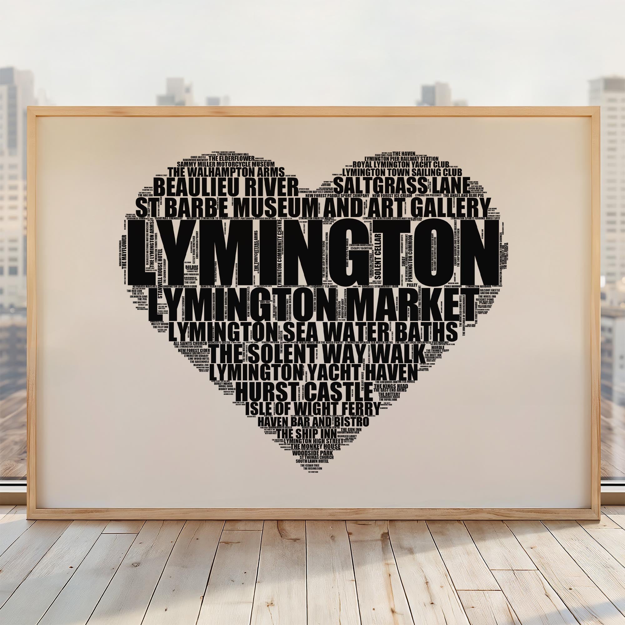 Lymington - Premium Typographic Word Cloud Prints, Posters & Gifts