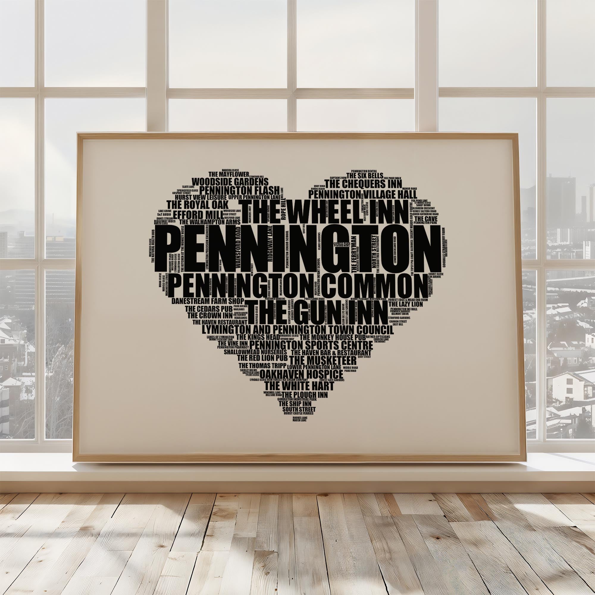 Pennington - Premium Typographic Word Cloud Prints, Posters & Gifts