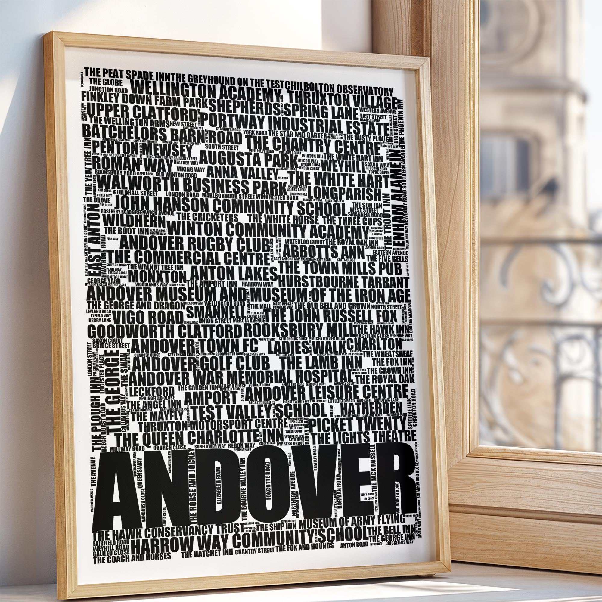 Andover - Premium Typographic Word Cloud Prints, Posters & Gifts