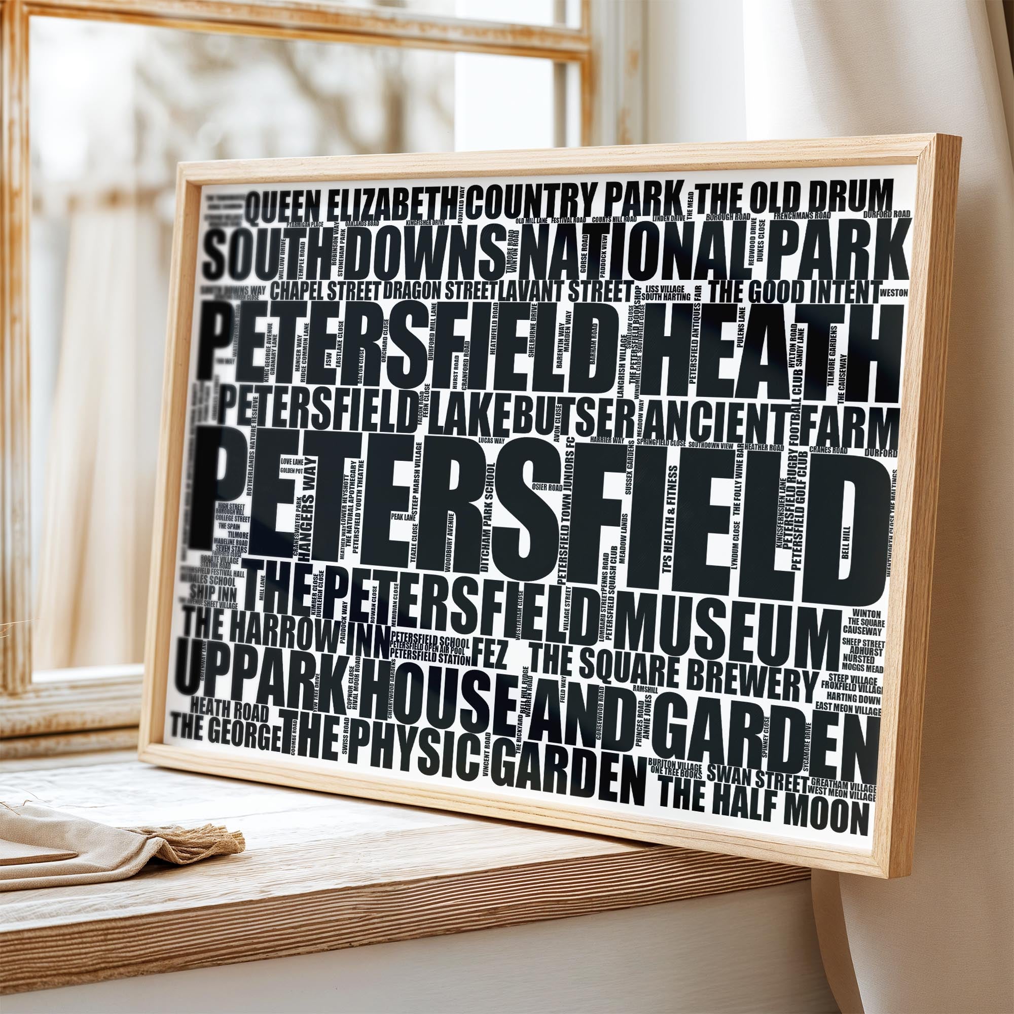 Petersfield - Premium Typographic Word Cloud Prints, Posters & Gifts