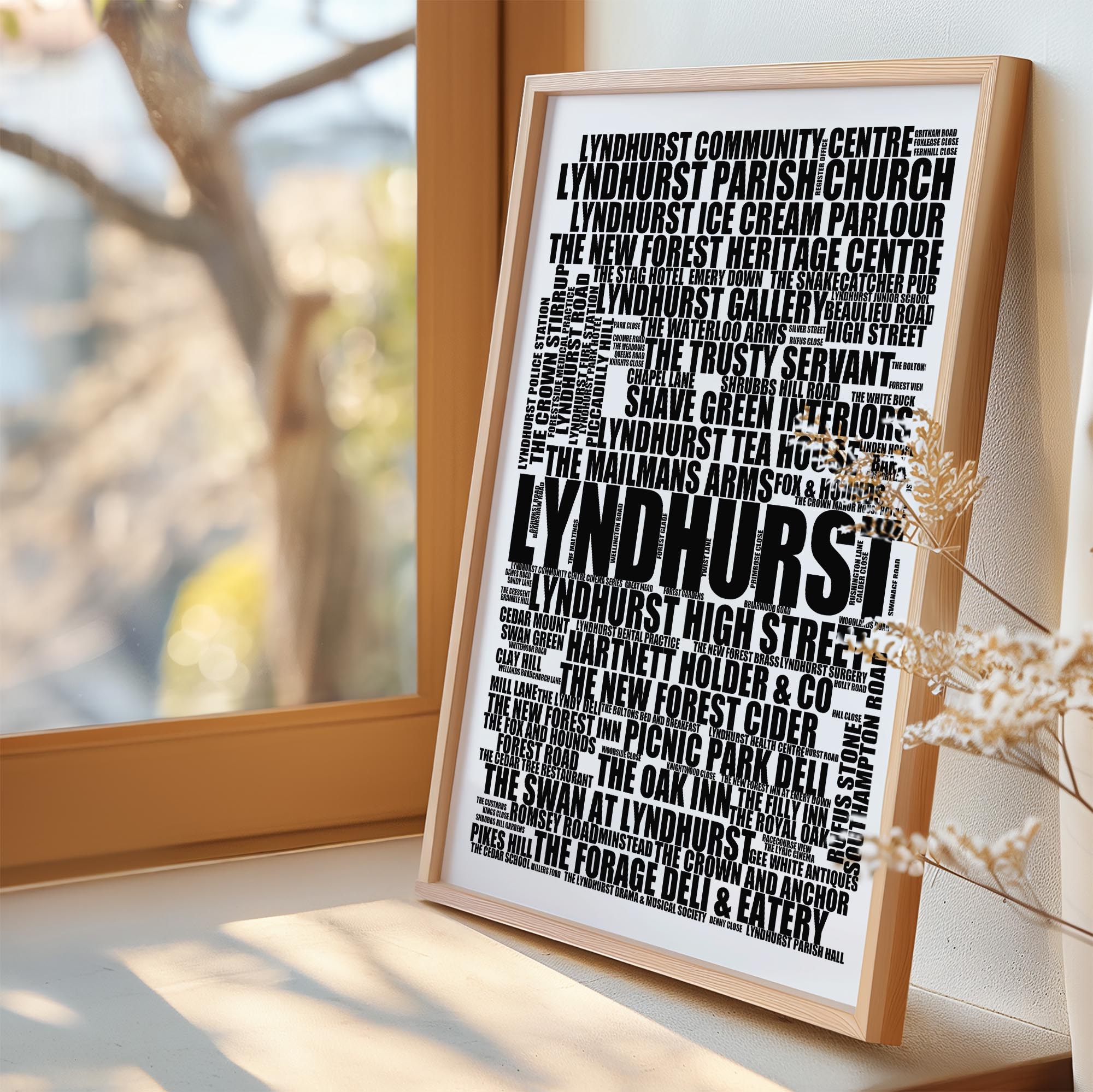 Lyndhurst - Premium Typographic Word Cloud Prints, Posters & Gifts