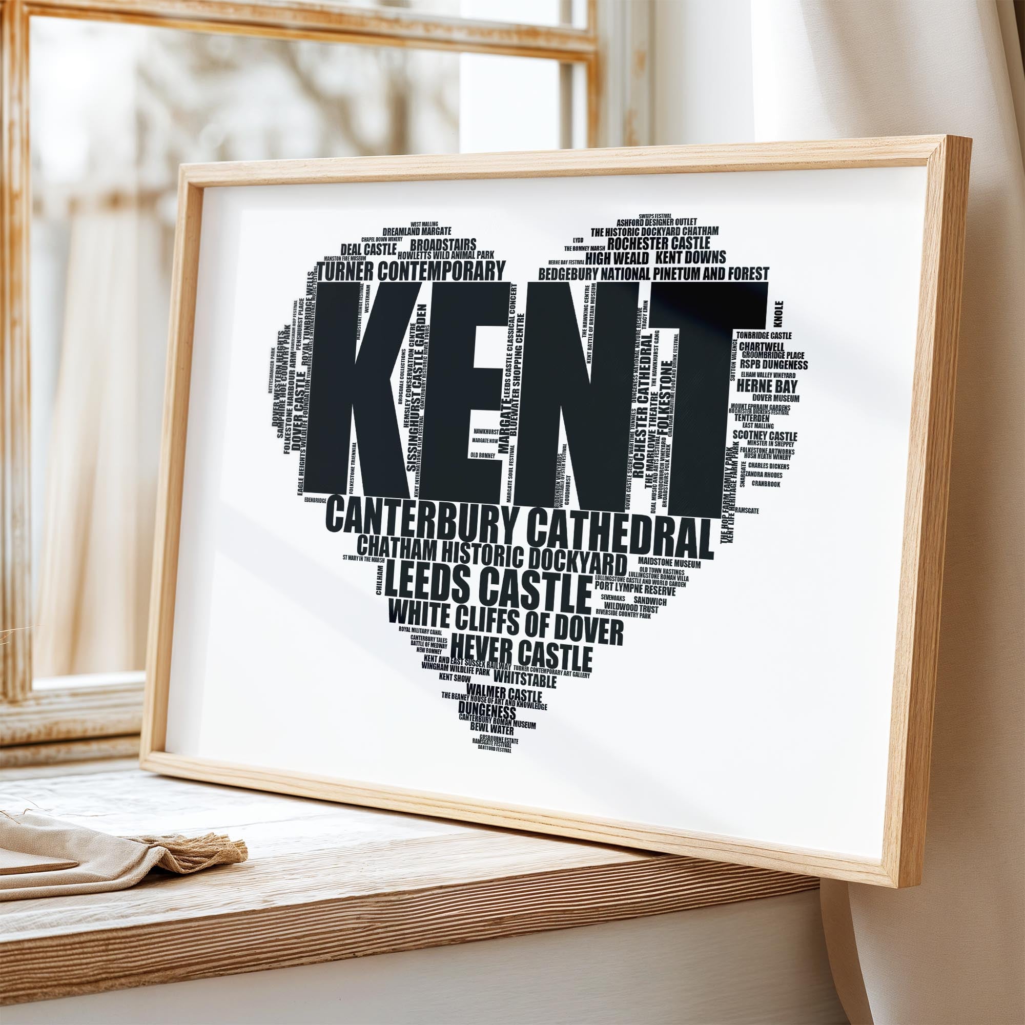 Kent - Premium Typographic Word Cloud Prints, Posters & Gifts