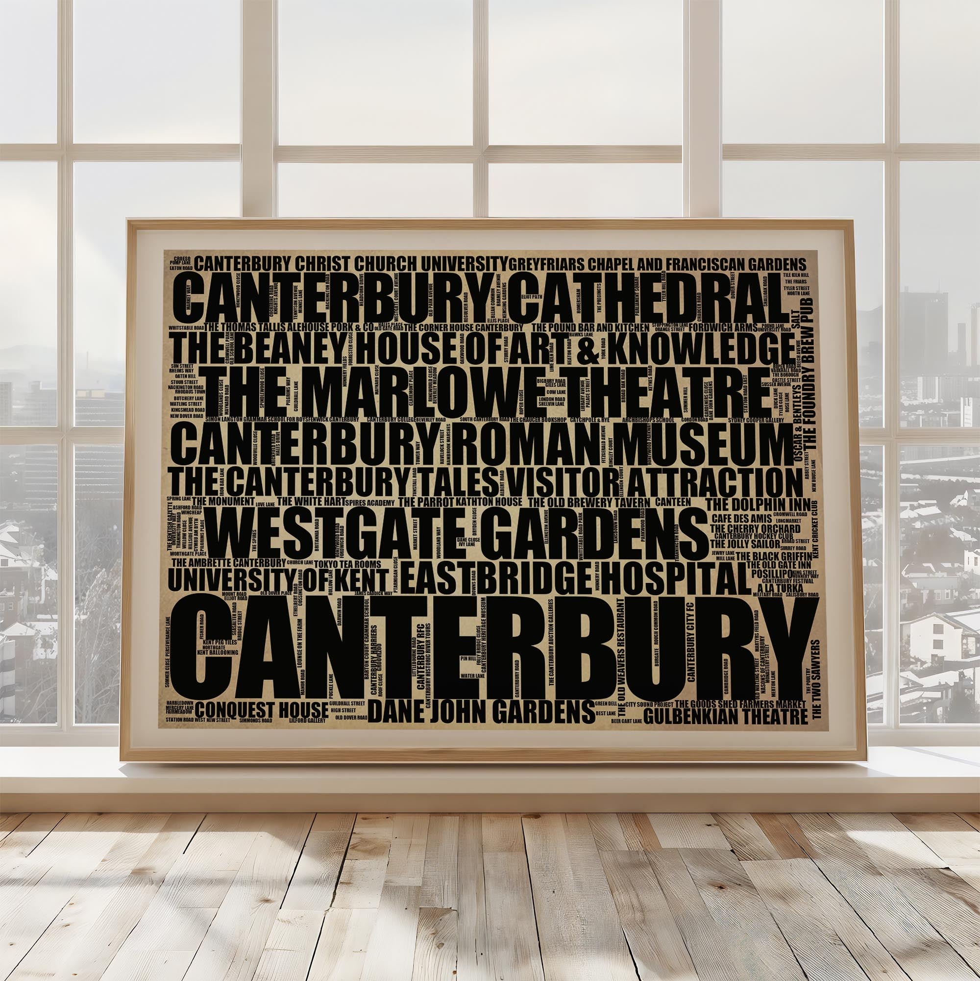 Canterbury - Premium Typographic Word Cloud Prints, Posters & Gifts