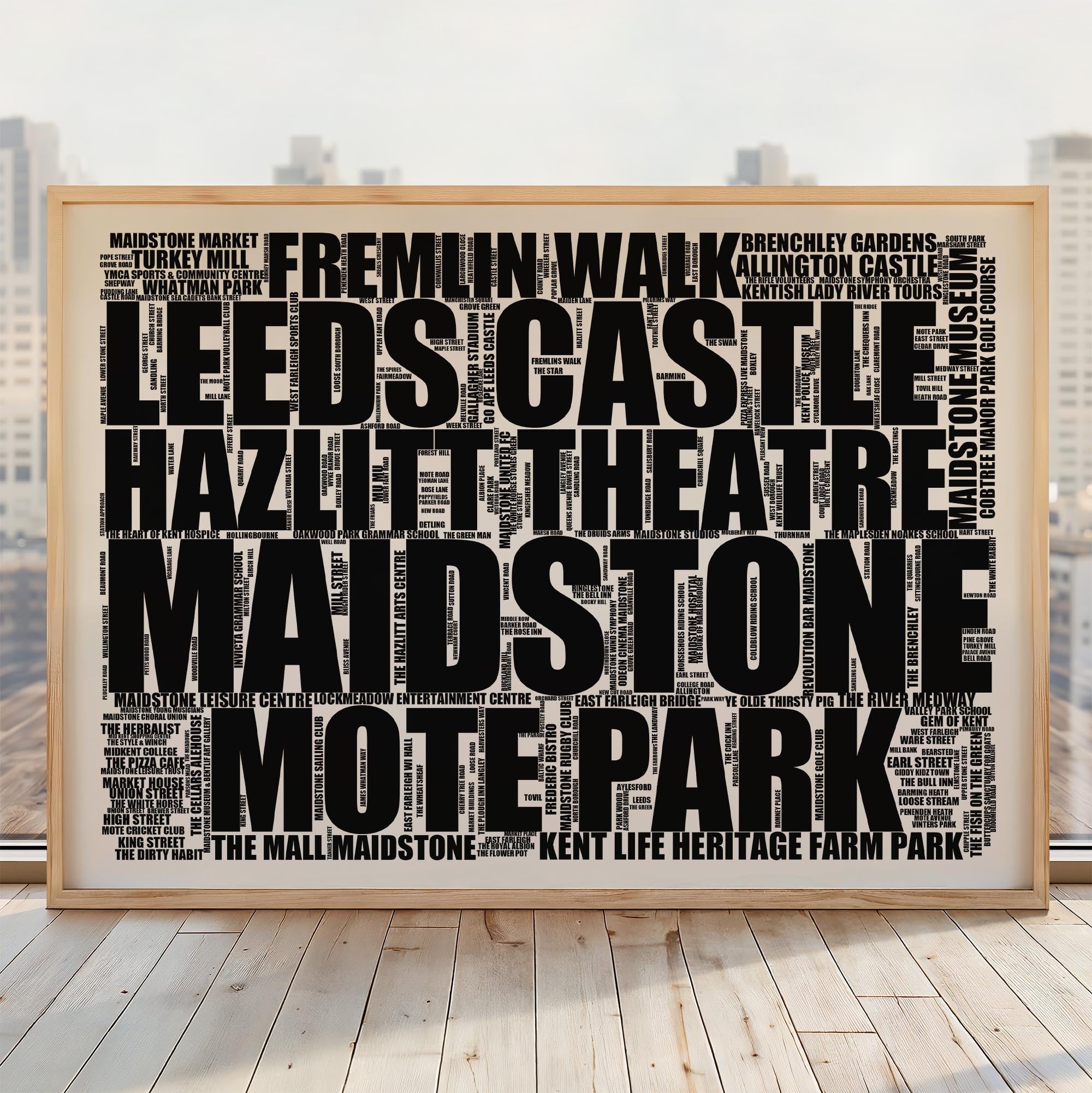 Maidstone - Premium Typographic Word Cloud Prints, Posters & Gifts