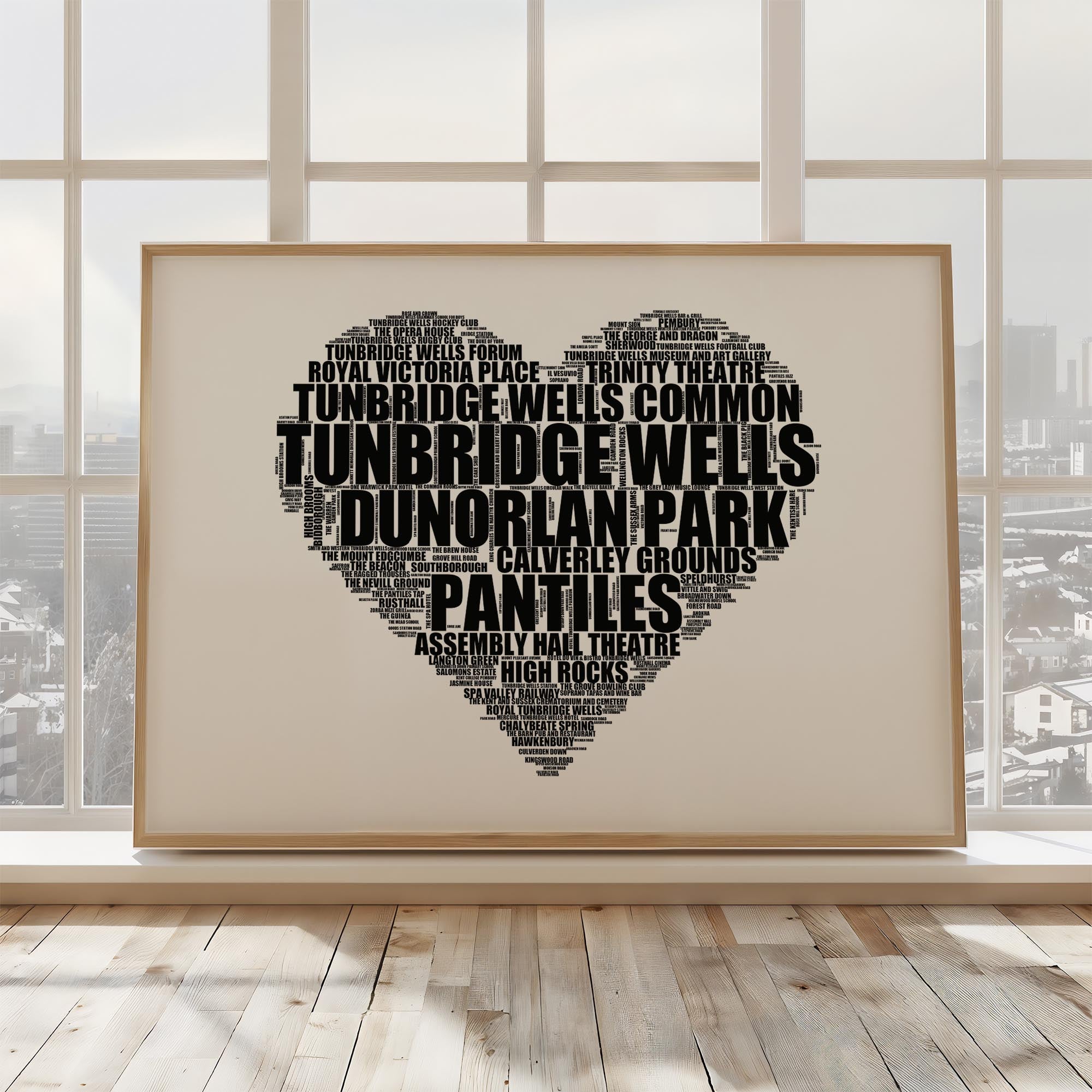 Tunbridge Wells - Premium Typographic Word Cloud Prints, Posters & Gifts