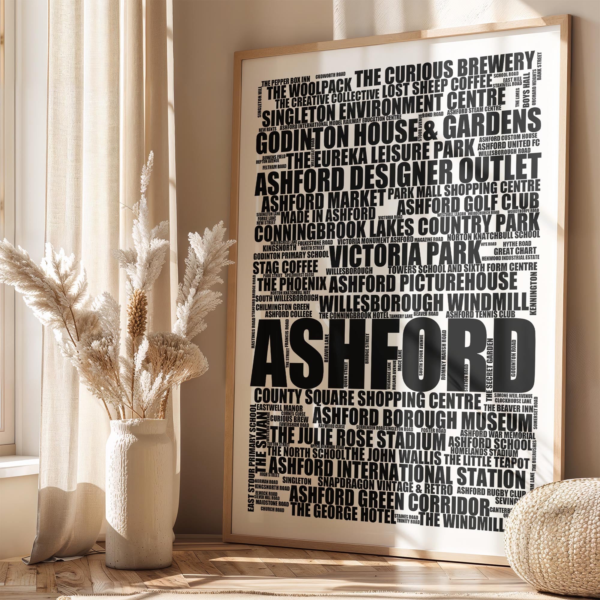 Ashford - Premium Typographic Word Cloud Prints, Posters & Gifts