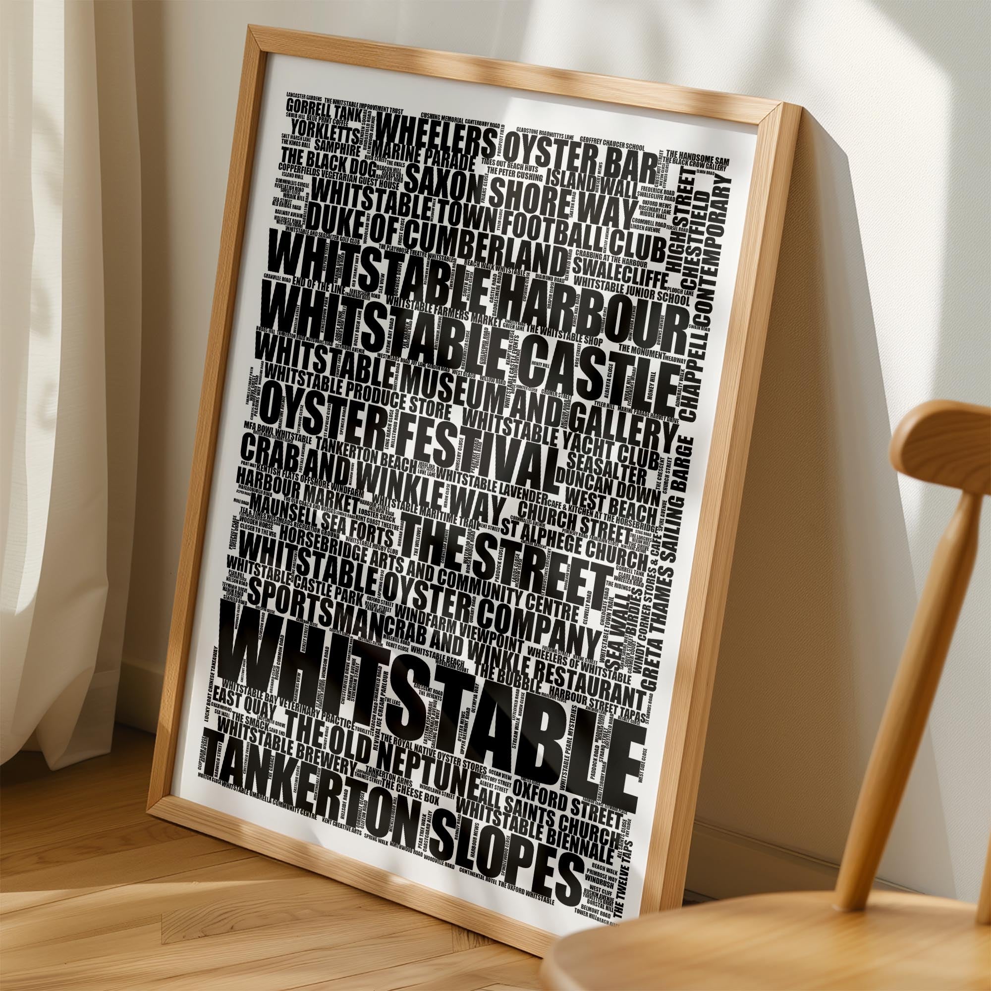 Whitstable - Premium Typographic Word Cloud Prints, Posters & Gifts