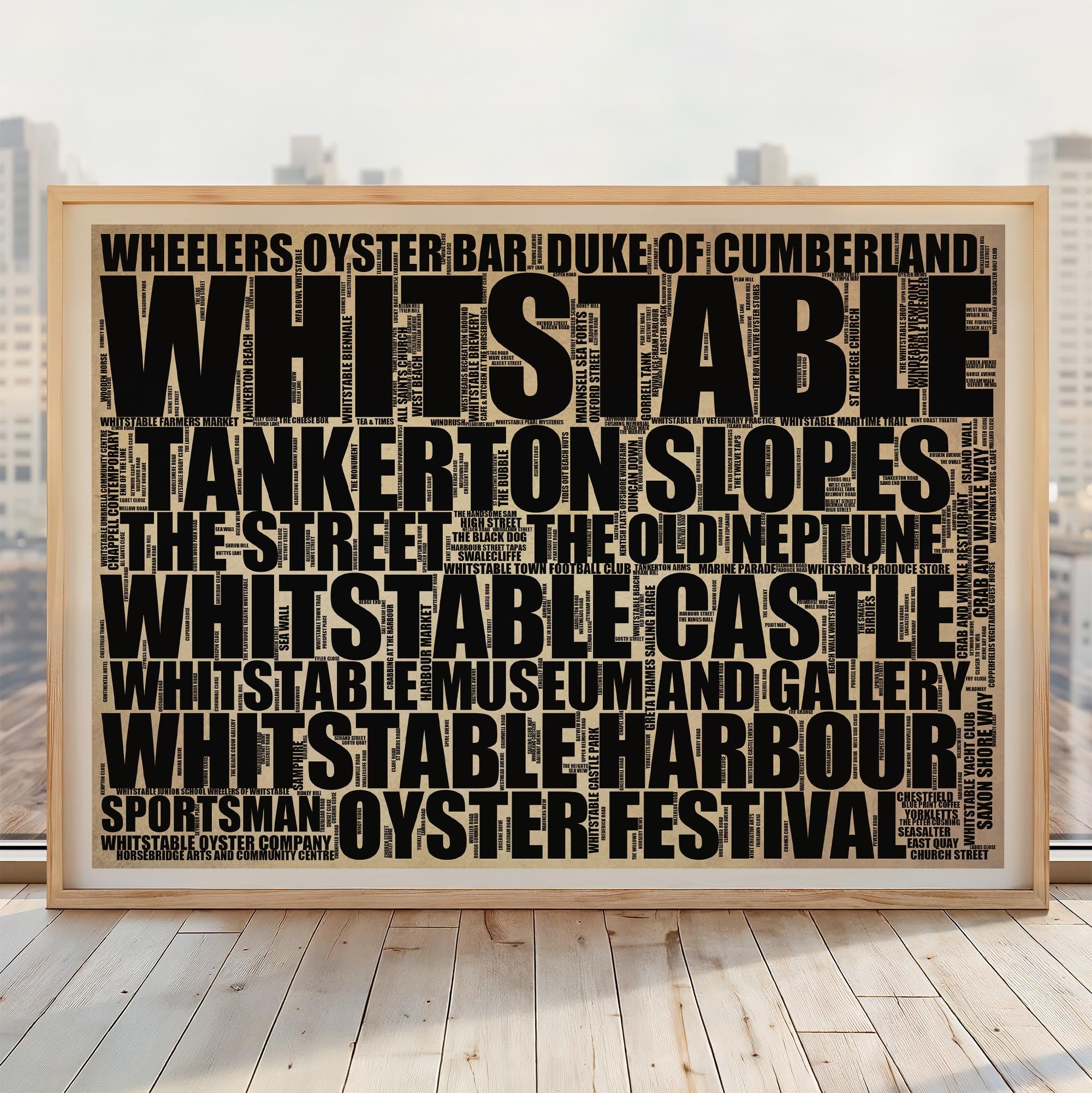 Whitstable - Premium Typographic Word Cloud Prints, Posters & Gifts