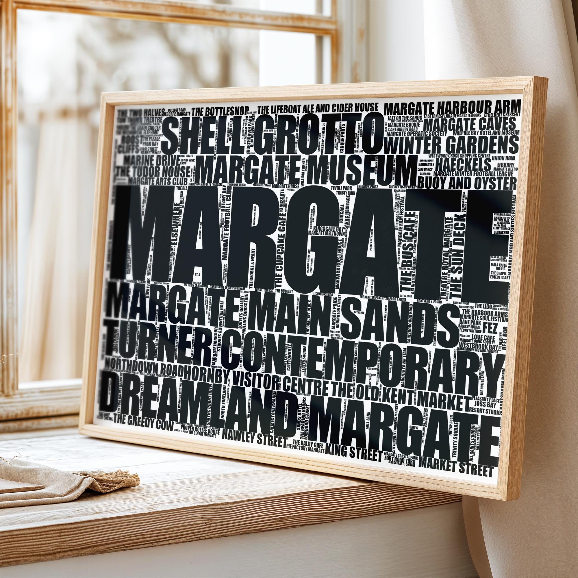 Margate - Premium Typographic Word Cloud Prints, Posters & Gifts