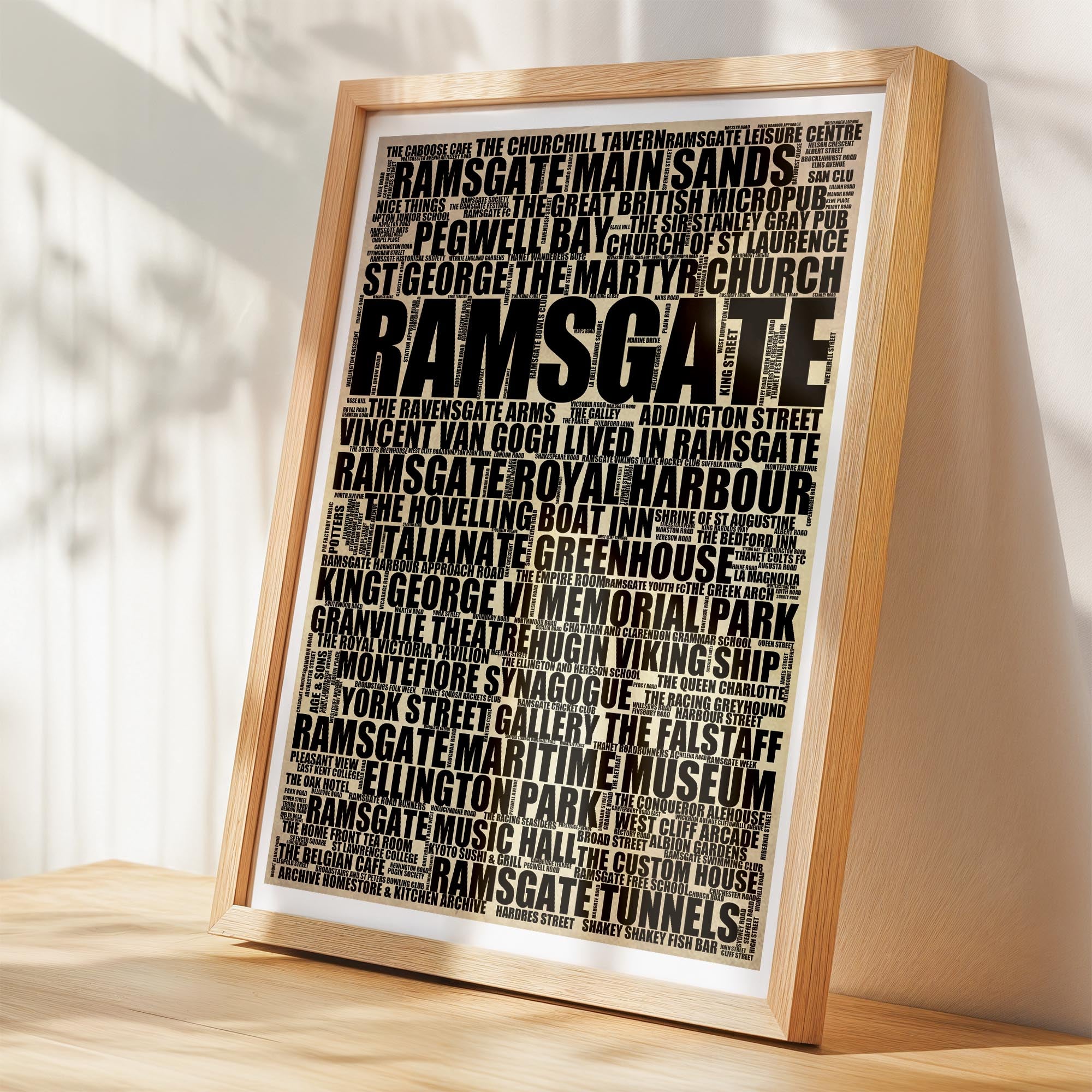 Ramsgate - Premium Typographic Word Cloud Prints, Posters & Gifts