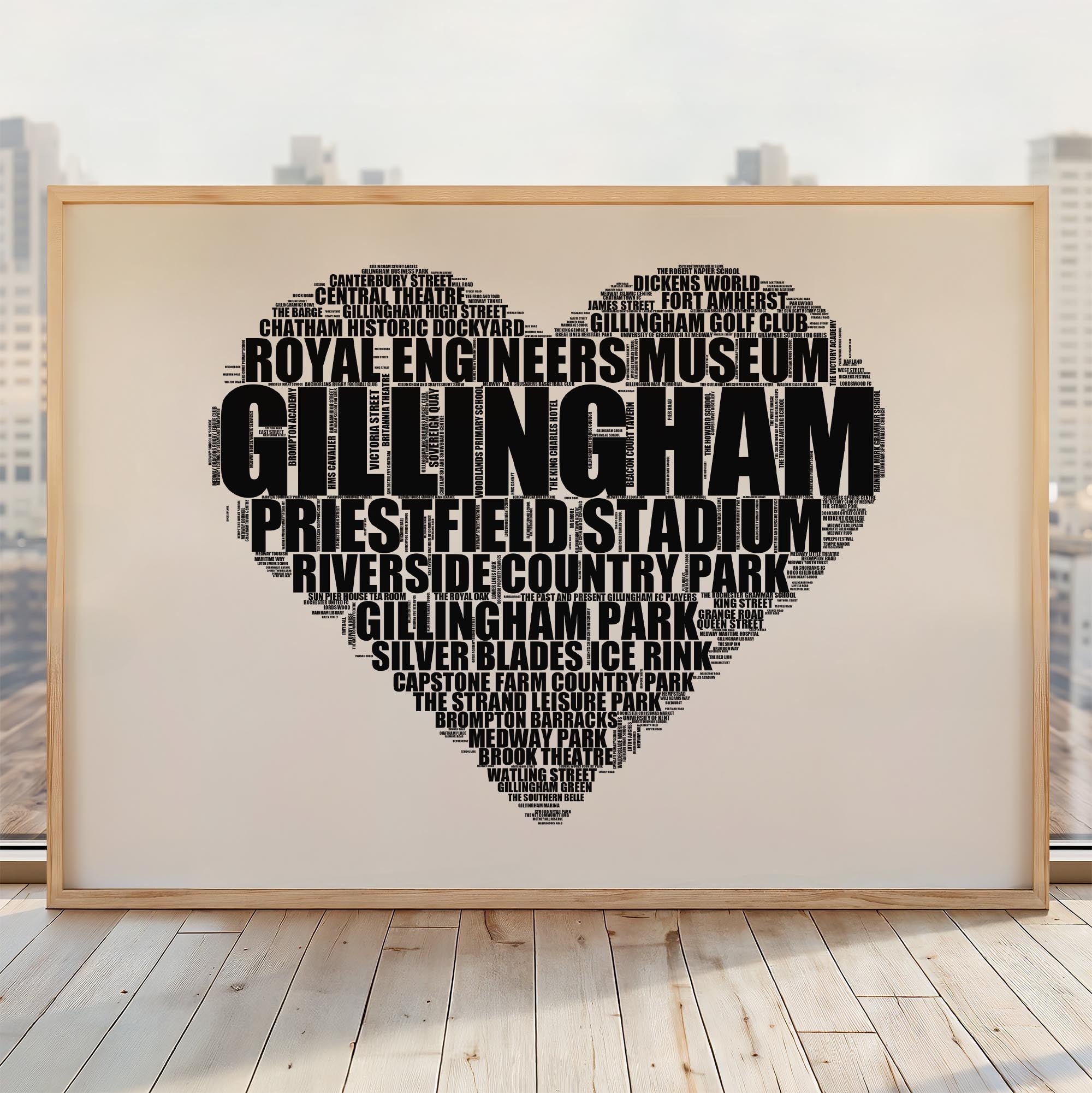 Gillingham - Premium Typographic Word Cloud Prints, Posters & Gifts