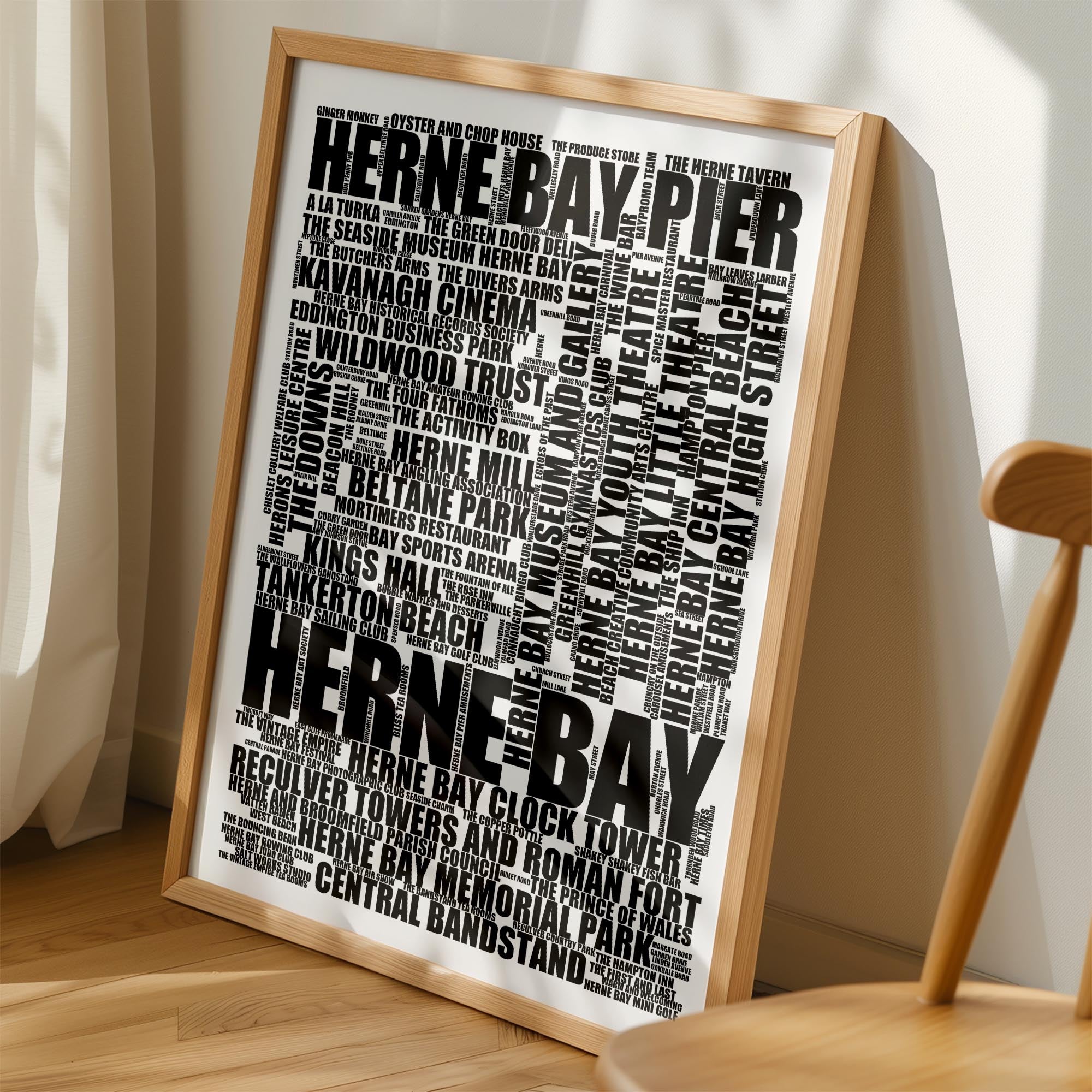 Herne Bay - Premium Typographic Word Cloud Prints, Posters & Gifts