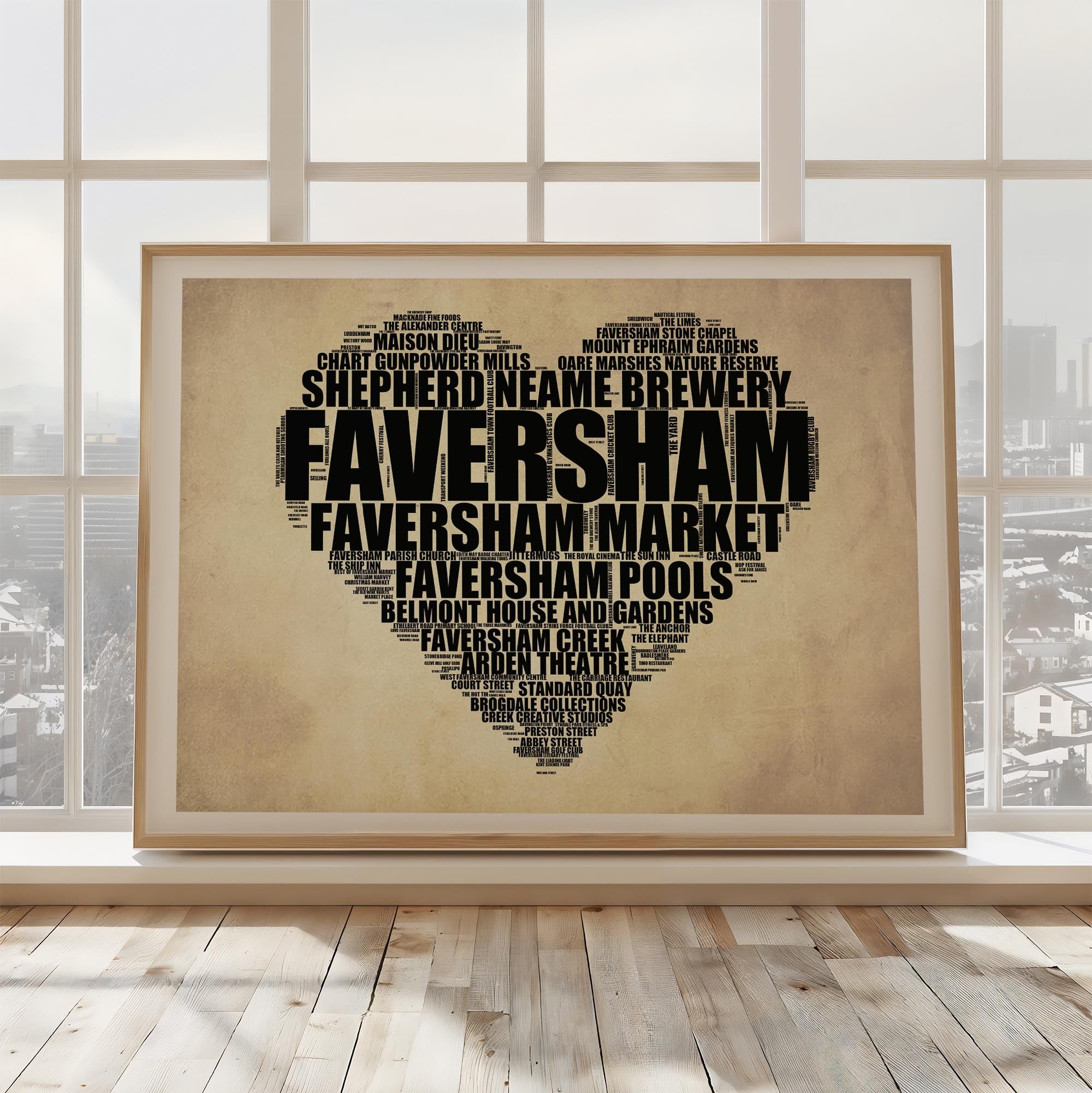 Faversham - Premium Typographic Word Cloud Prints, Posters & Gifts