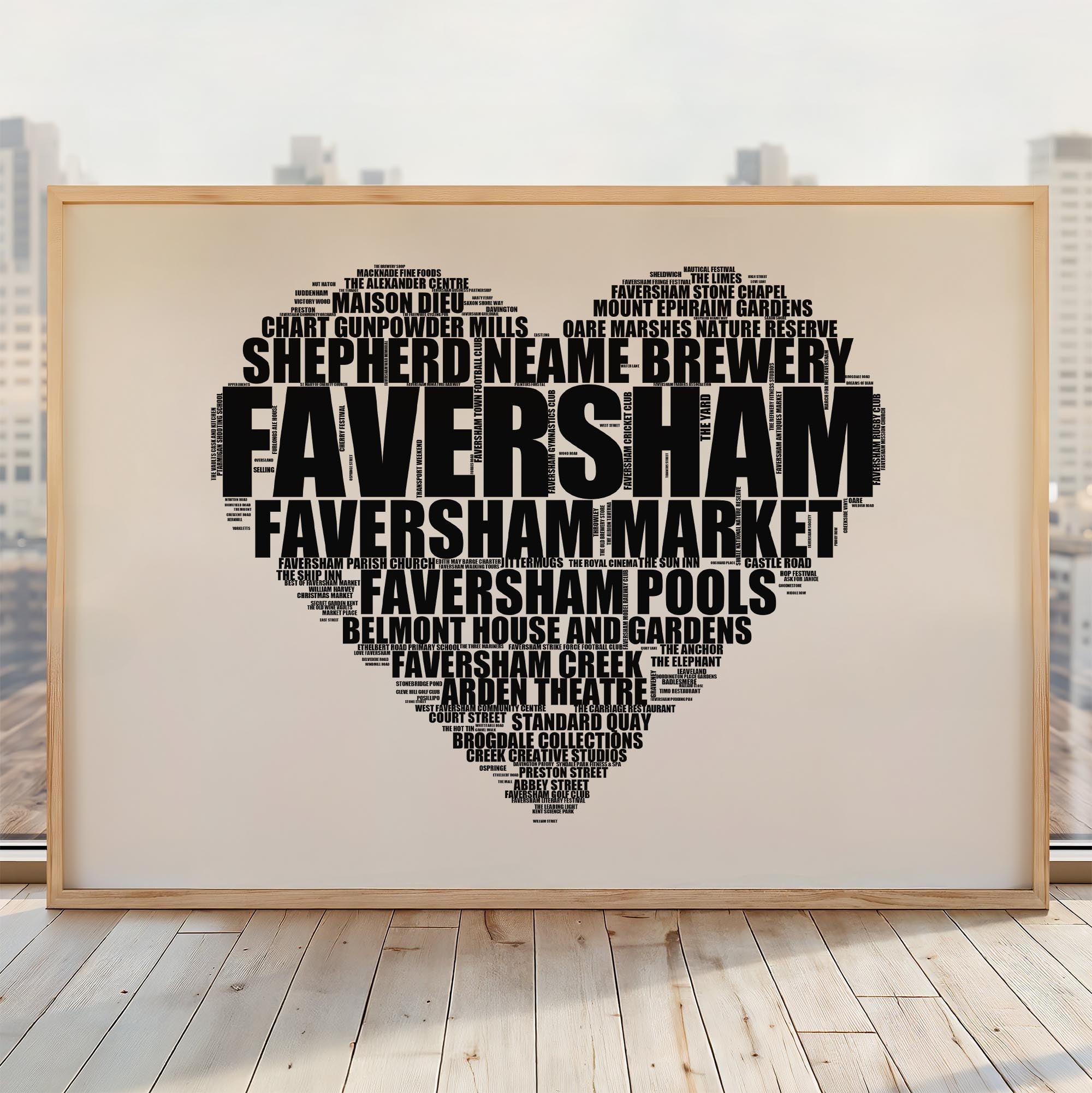 Faversham - Premium Typographic Word Cloud Prints, Posters & Gifts