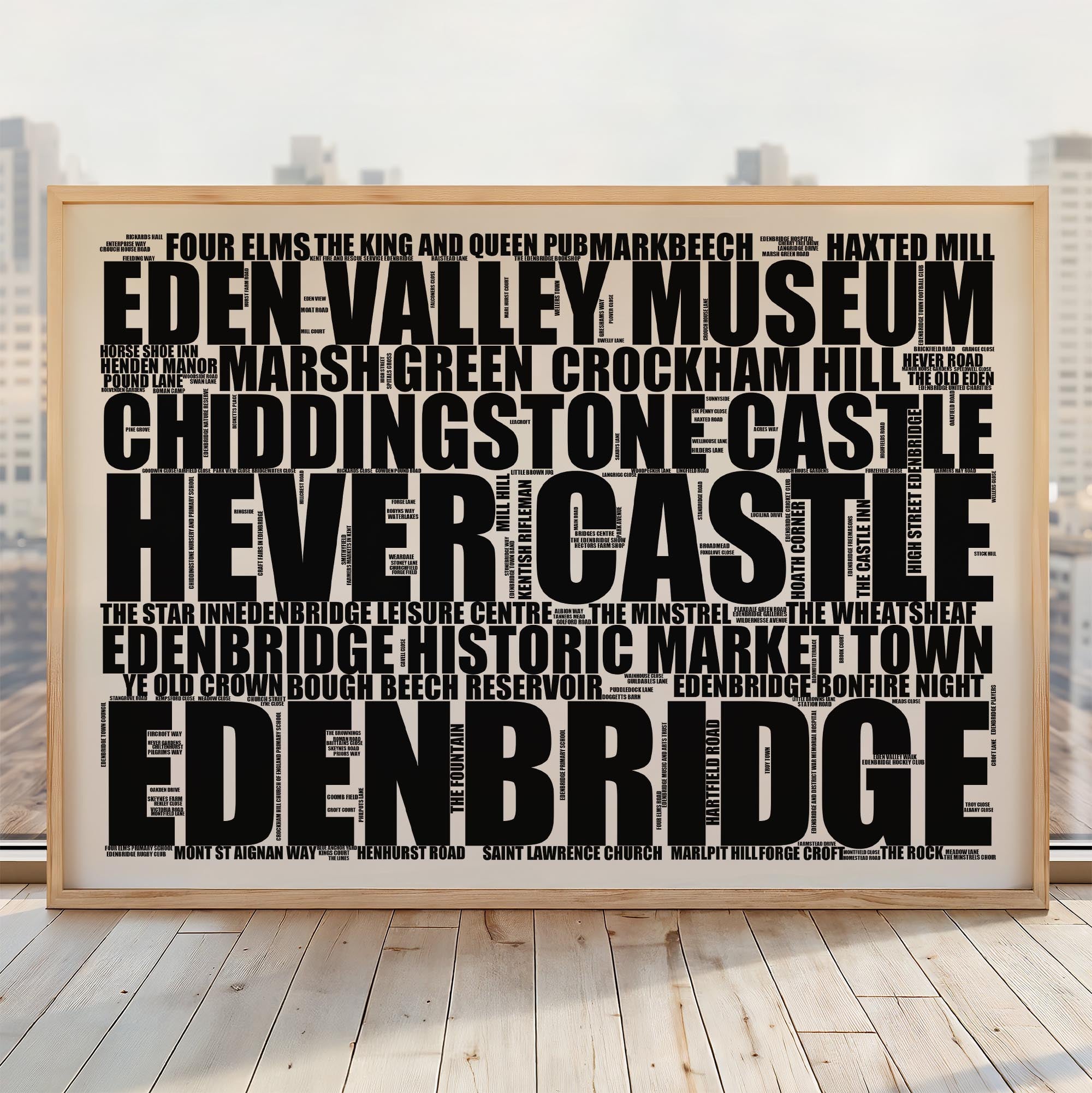 Edenbridge - Premium Typographic Word Cloud Prints, Posters & Gifts